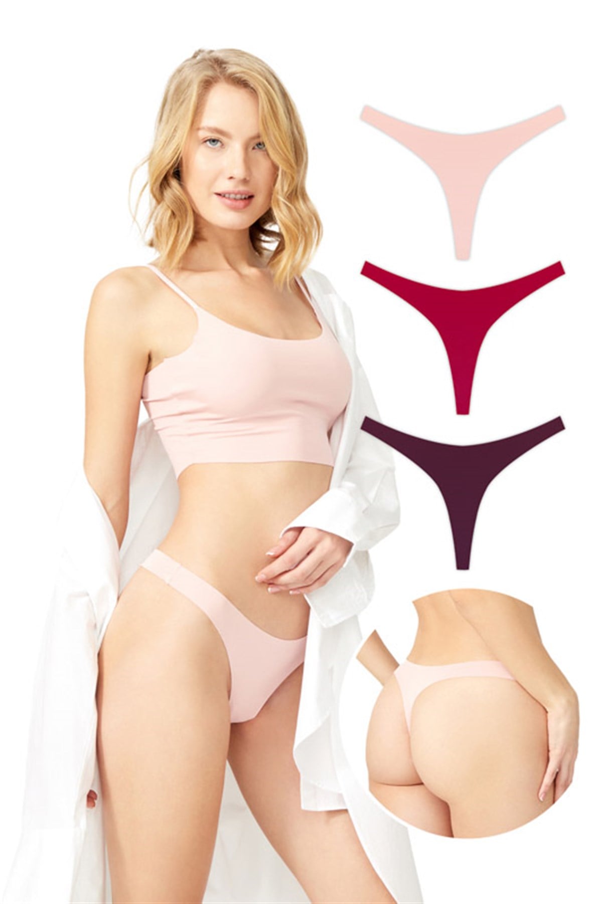 Basic Lazer Kesim Tanga Külot 3'lü Paket - 3