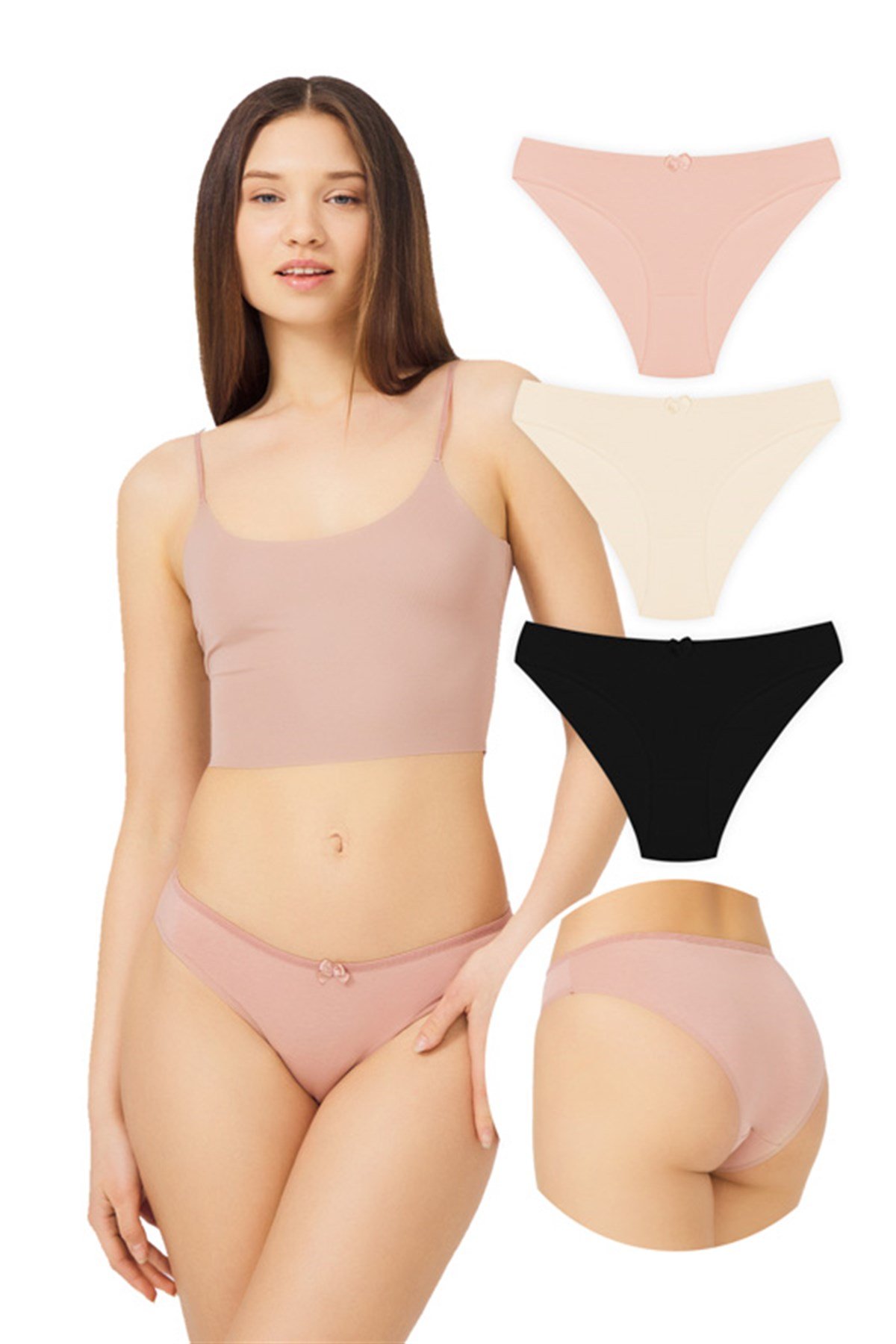 Basic Pamuklu Kadın Bikini Külot 3'lü Paket - 5