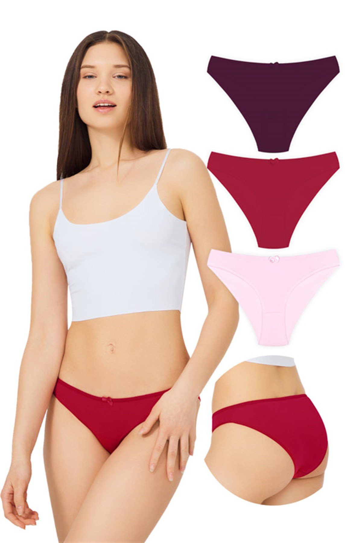 Basic Pamuklu Kadın Bikini Külot 3'lü Paket - 2