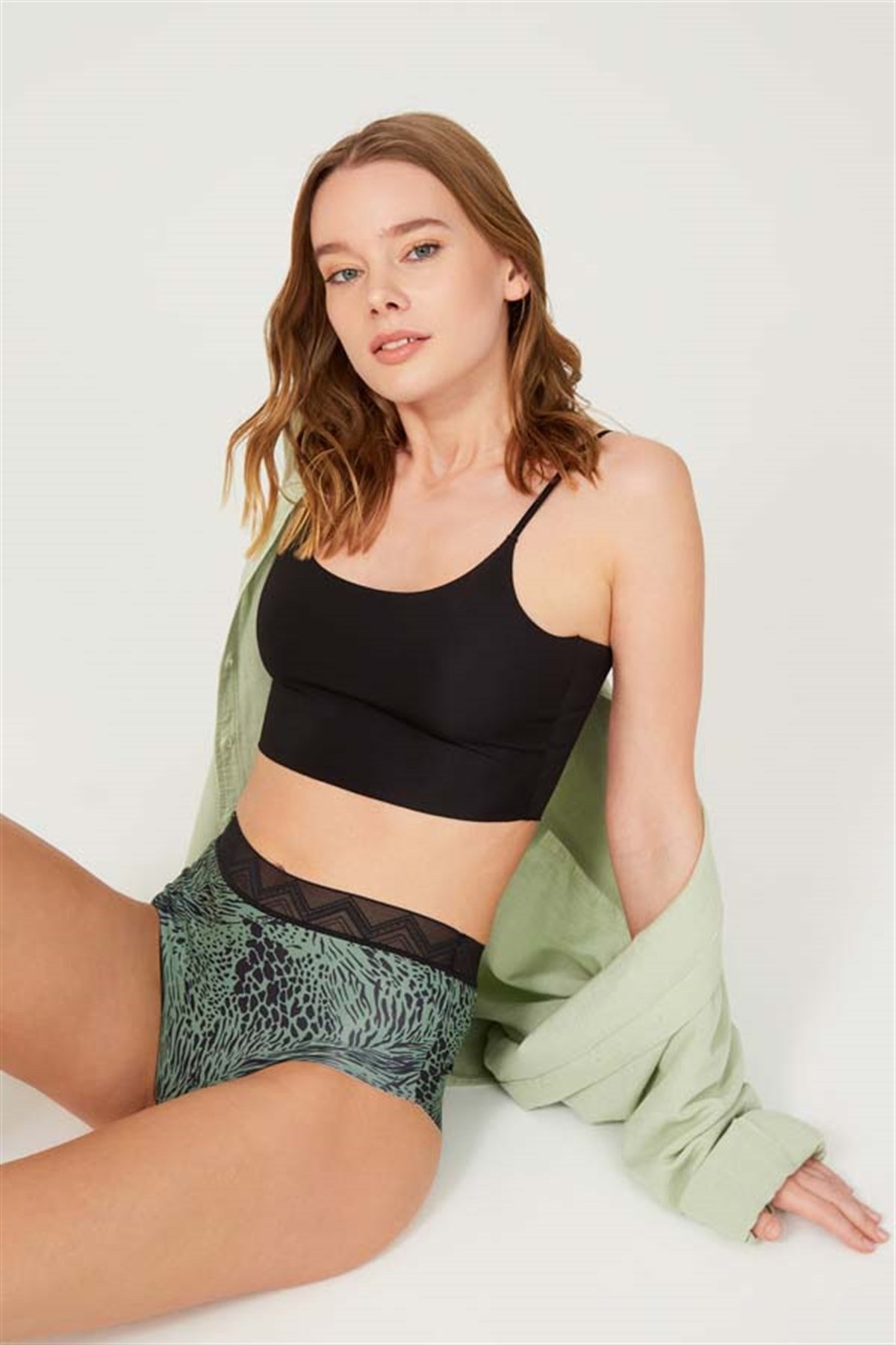 Basic Yüksek Bel Lazer Kesim Desenli Bikini Külot 6'lı Paket