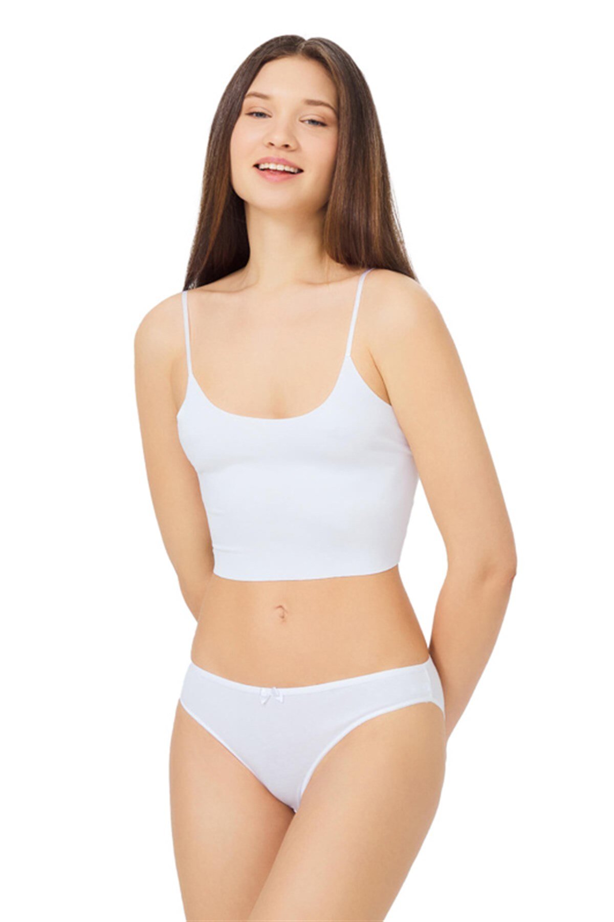 Beyaz Basic Pamuklu Kadın Bikini Külot