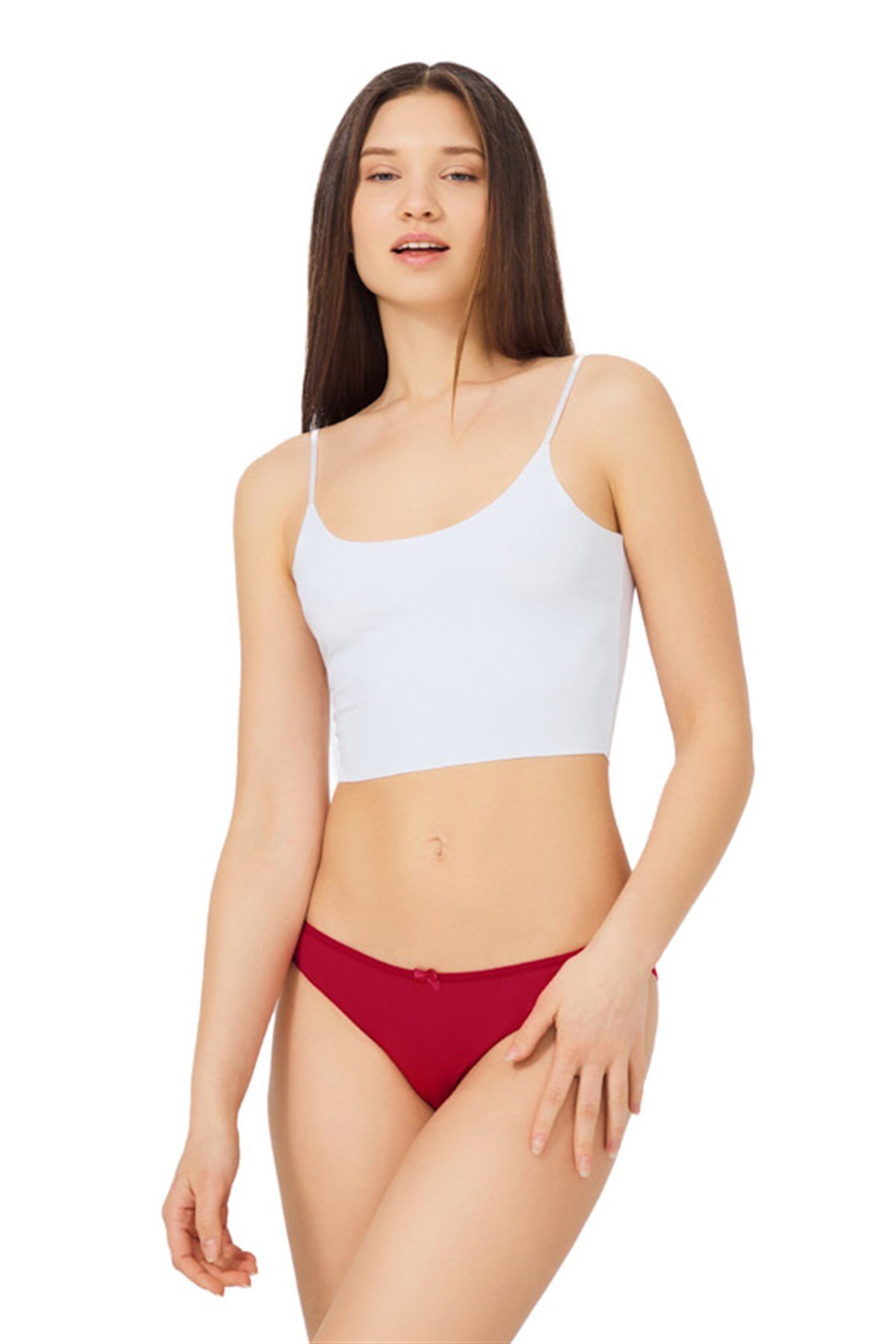 Bordo Basic Pamuklu Kadın Bikini Külot