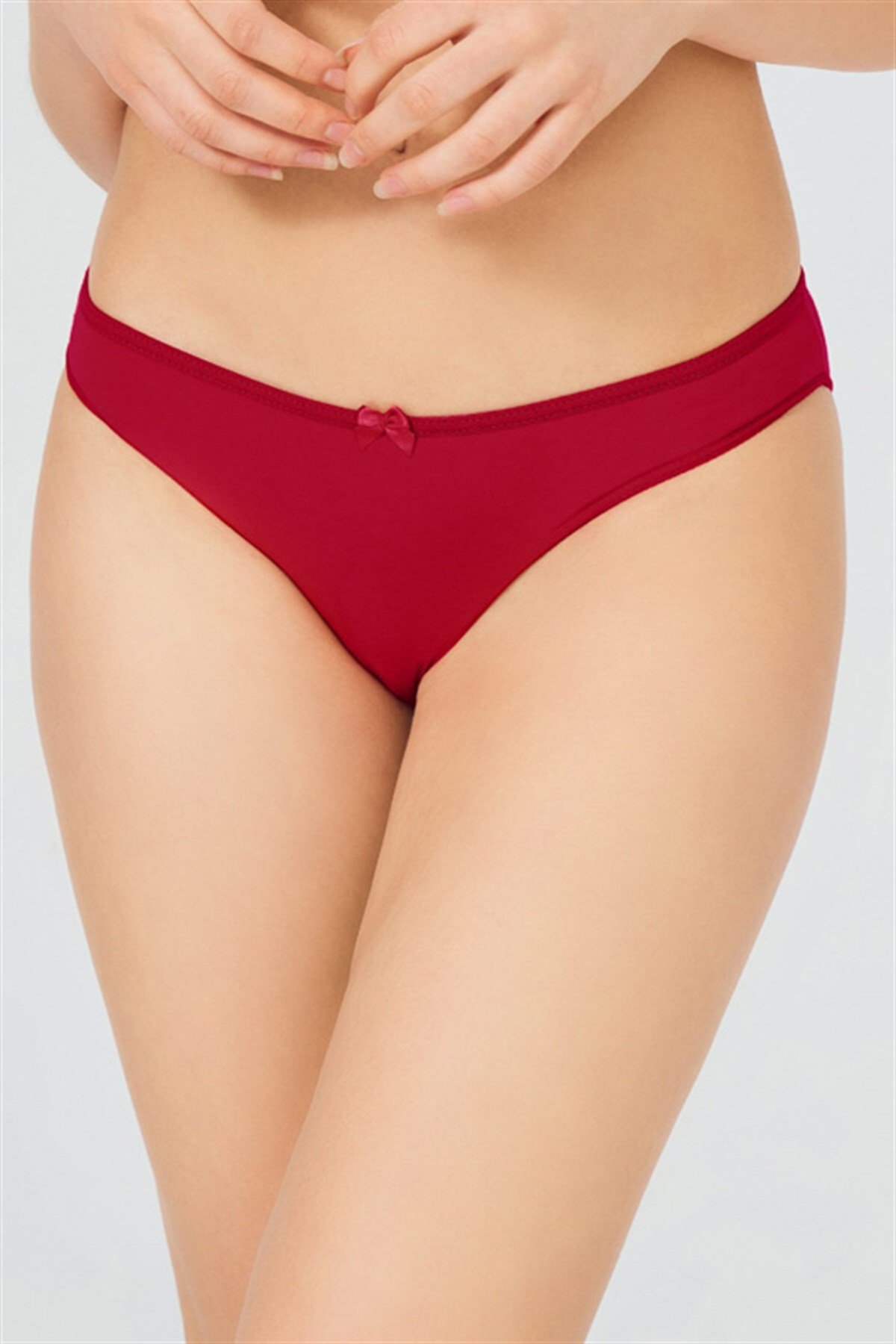 Bordo Basic Pamuklu Kadın Bikini Külot
