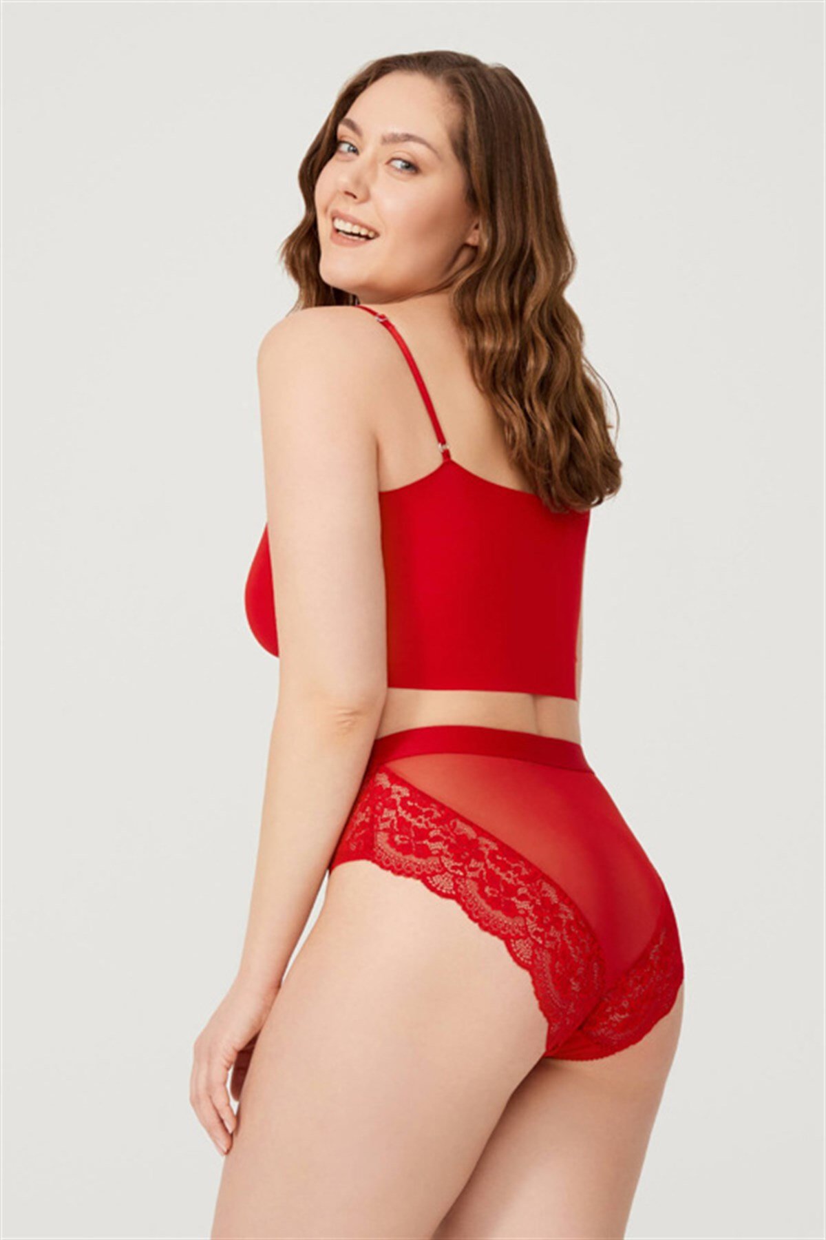 Dantelli Arkası Transparan Büyük Beden Bikini Külo