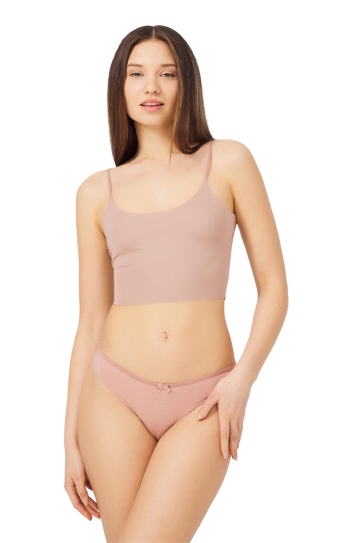 Kahverengi Basic Pamuklu Kadın Bikini Külot