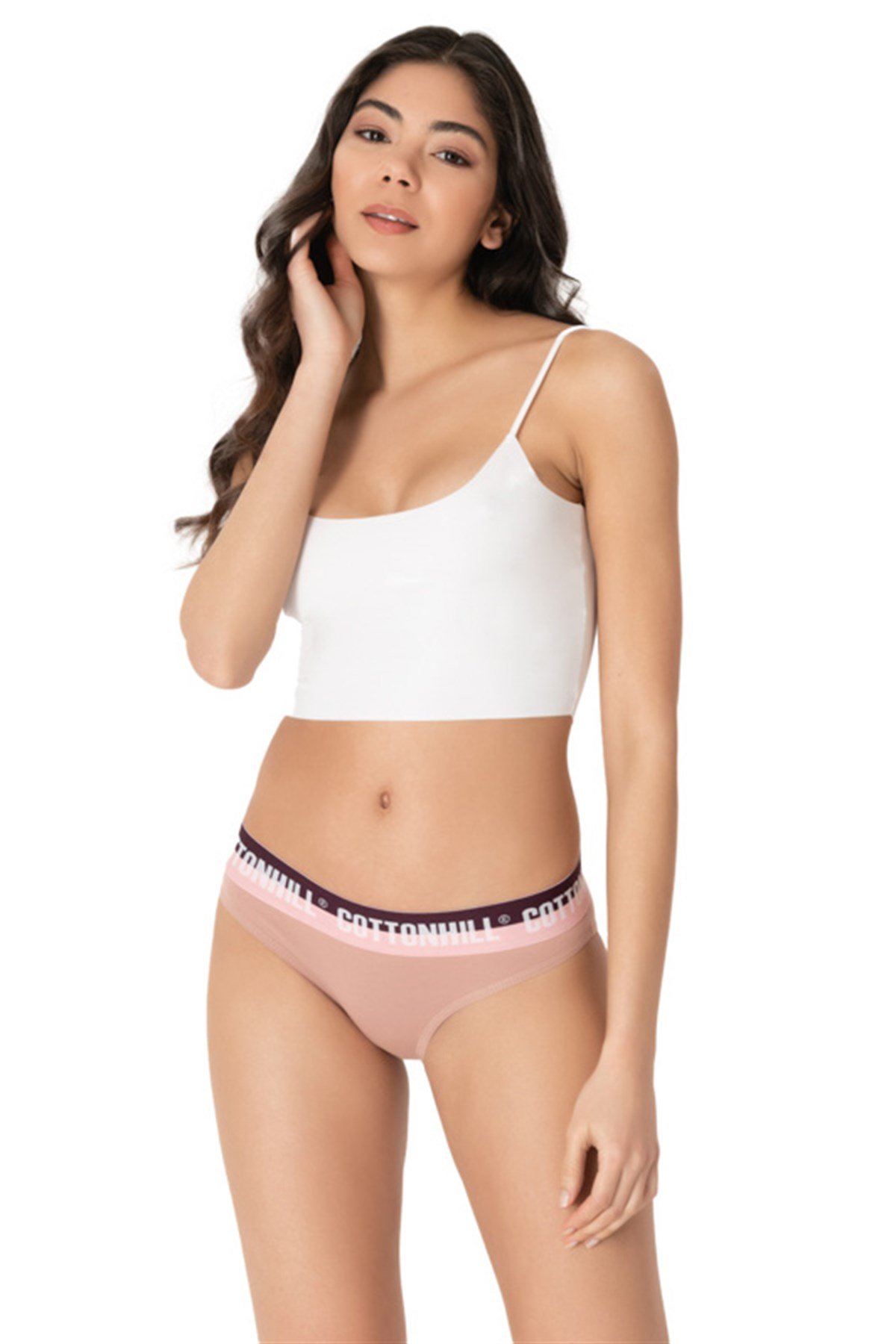 Kahverengi Basic Spor Kalın Lastikli Pamuk Kadın Bikini Külot