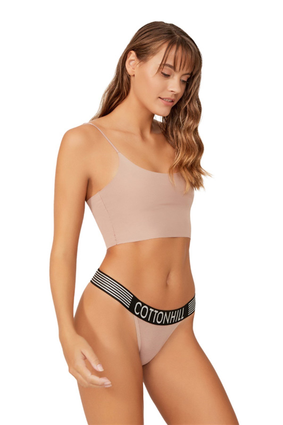 Kahverengi Basic Spor Pamuklu Kadın Tanga Külot