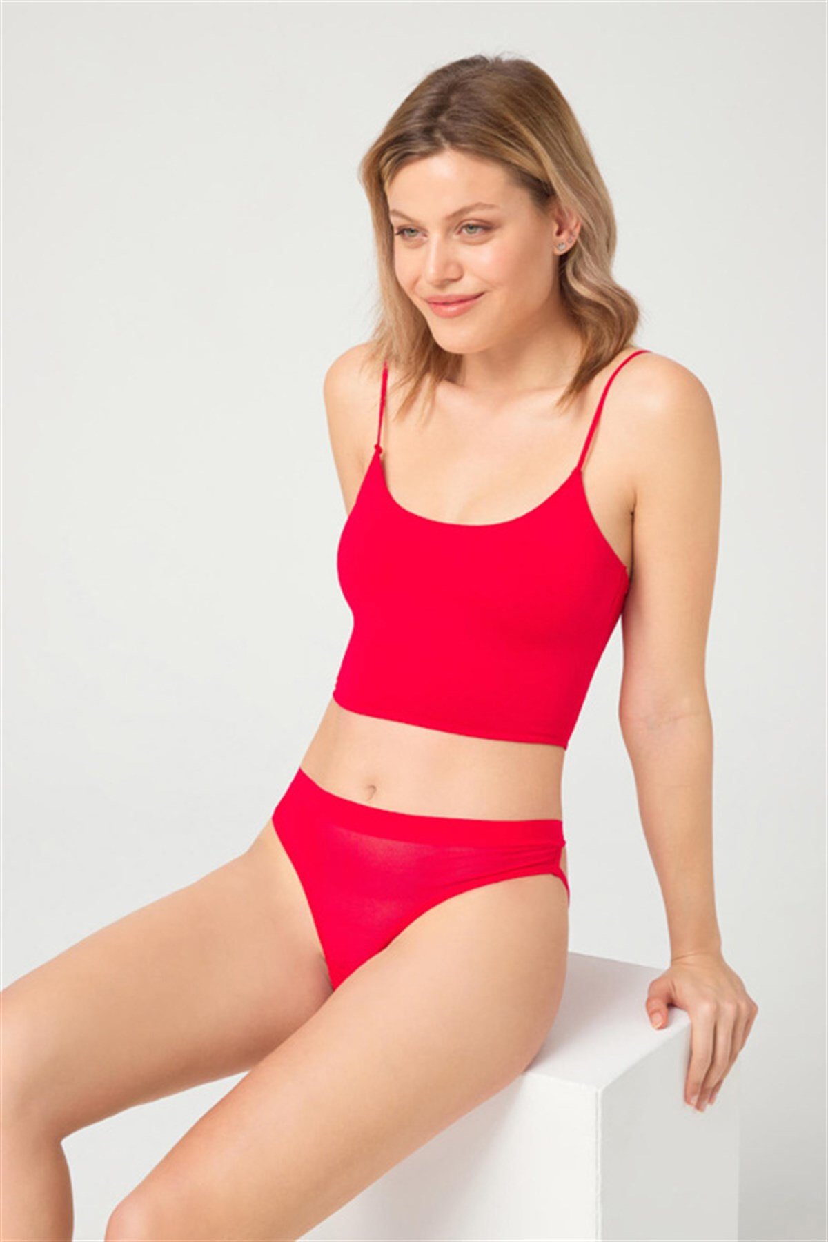 Kırmızı Transparan Bikini Külot