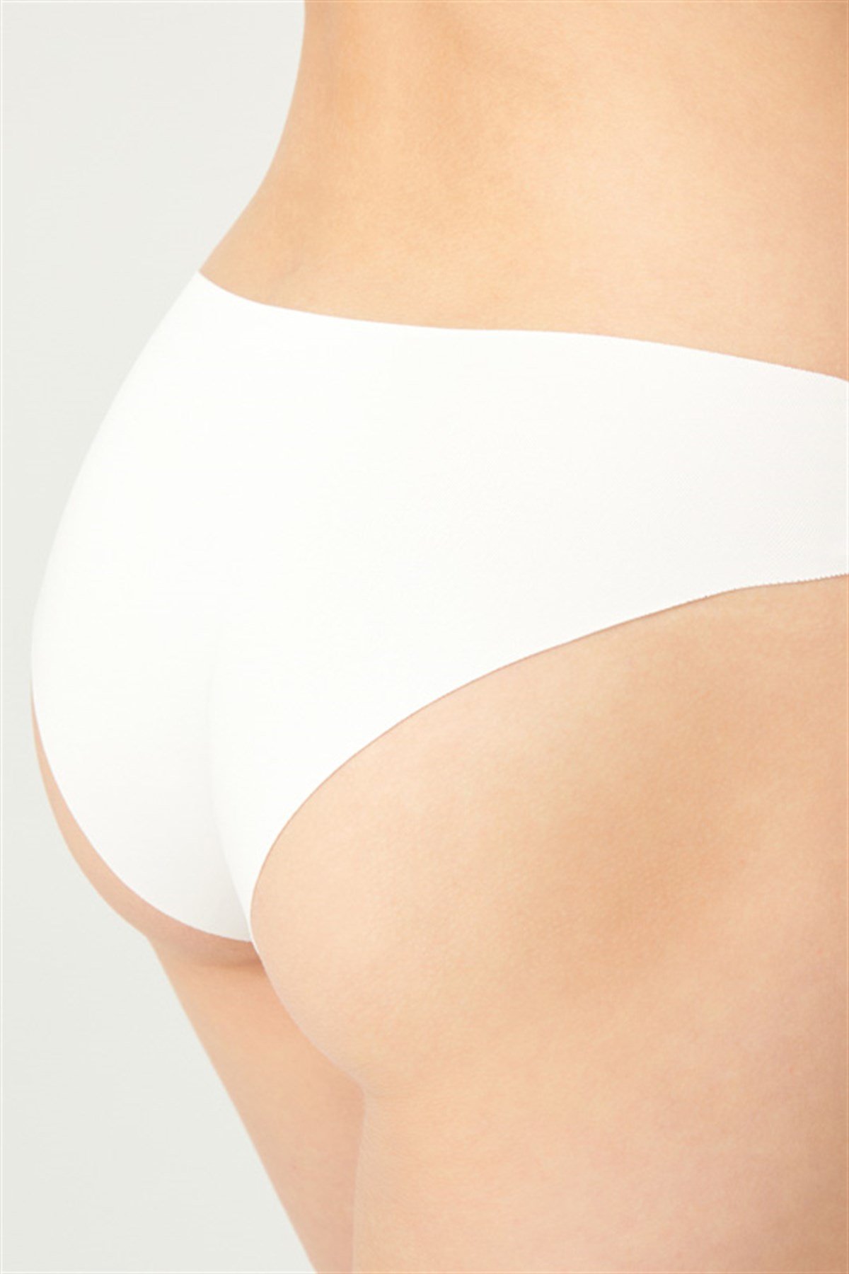Krem Klasik Basic Lazer Kesim Kadın Bikini Külot