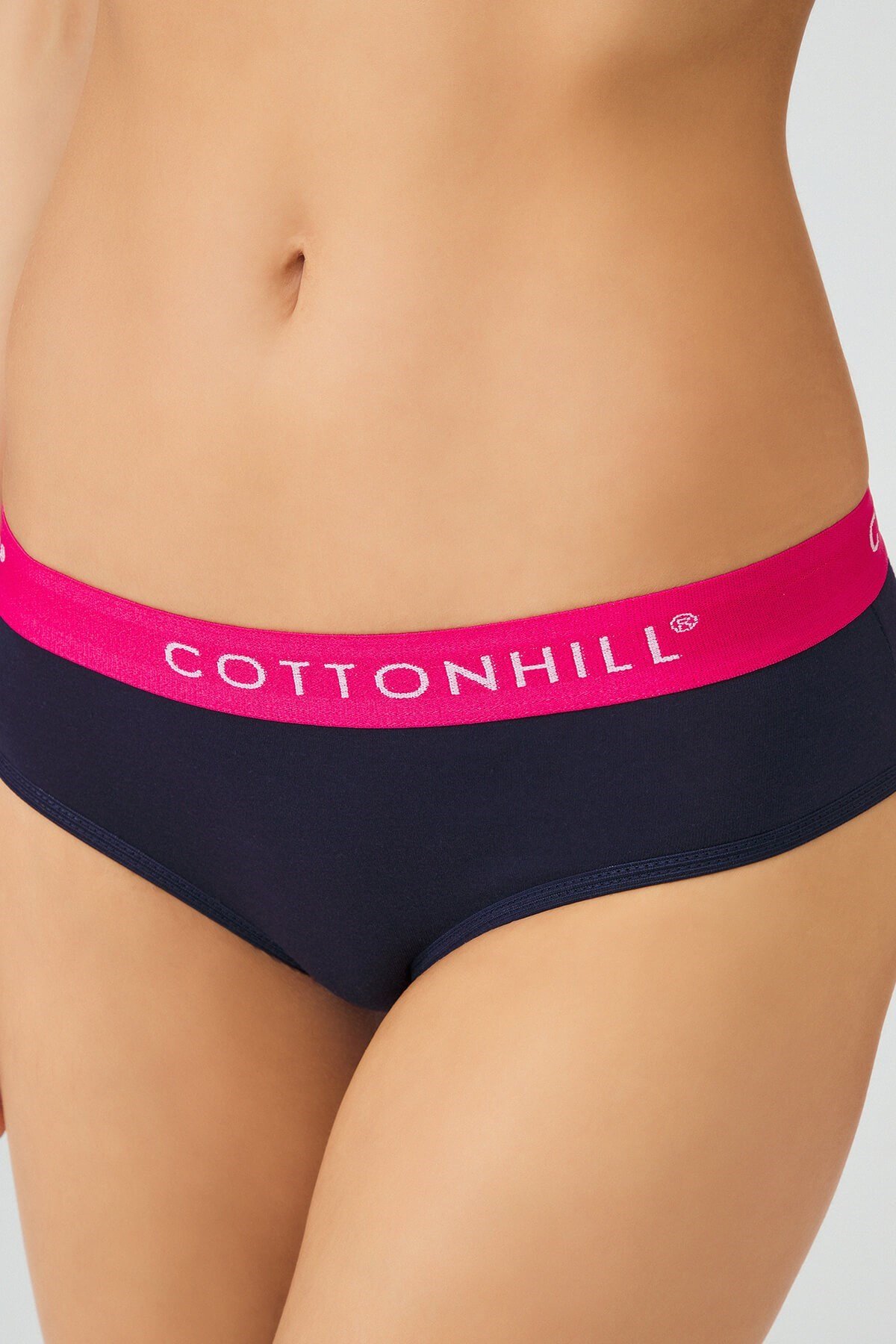 Lacivert Pamuklu Mercan Lastikli Basic Hipster Külot