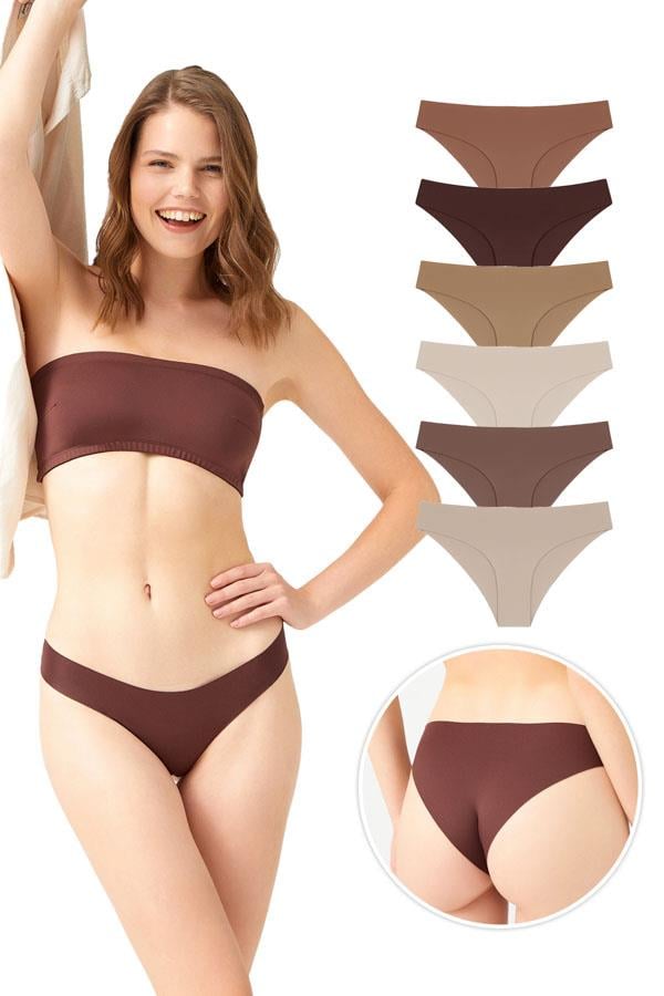 Lazer Kesim Kadın Bikini Külot 6'lı Paket