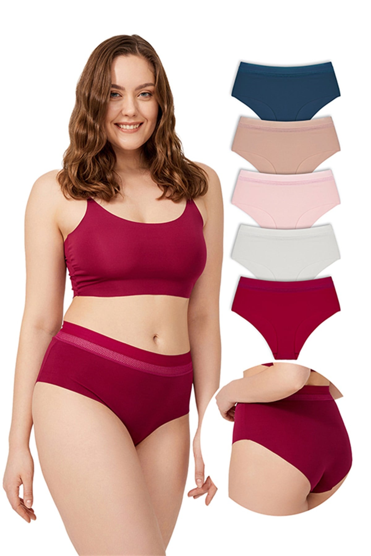 Lazer Kesim Lastik Detaylı Büyük Beden Bikini Külo