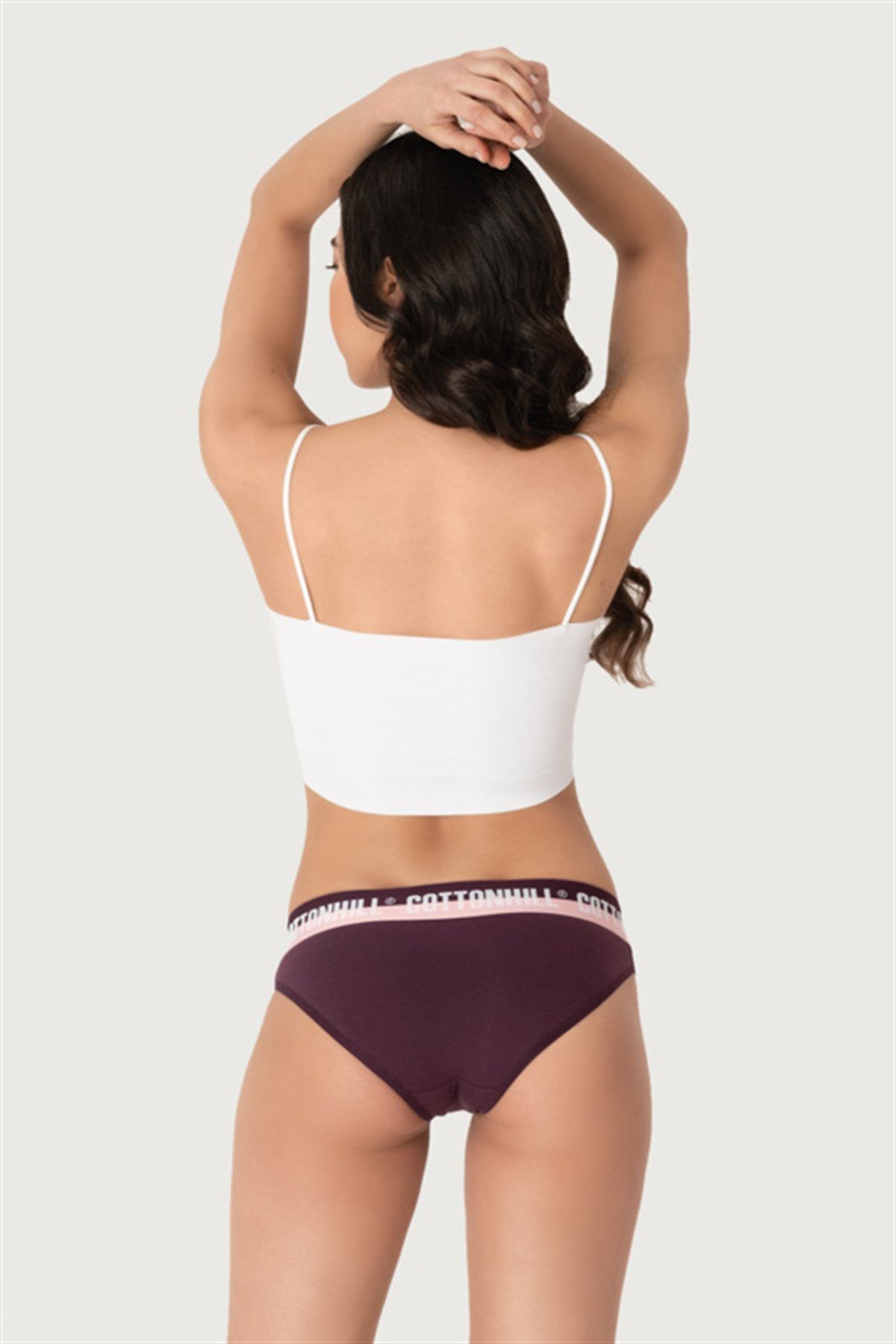 Mürdüm Basic Spor Kalın Lastikli Pamuk Kadın Bikini Külot