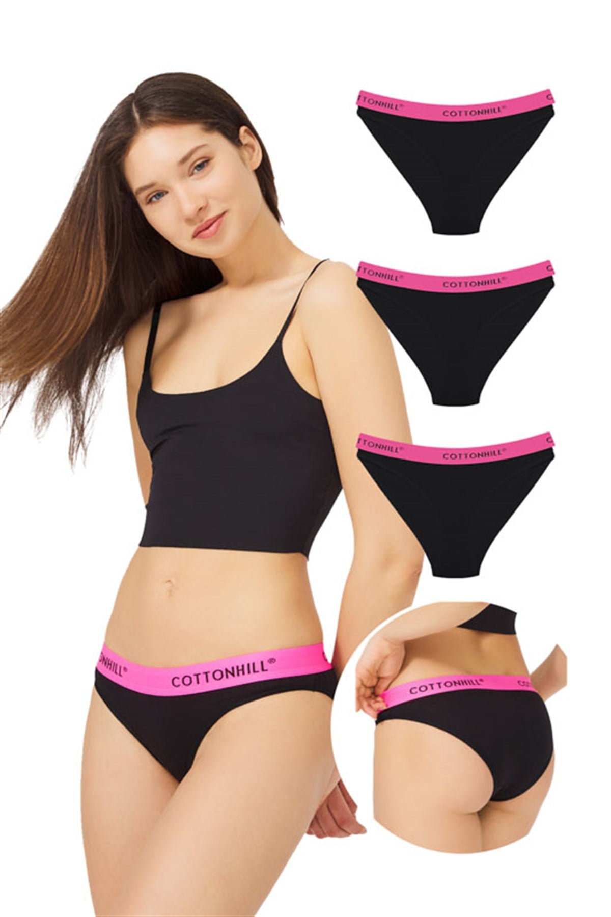 Pamuklu Basic Kadın Bikini Külot 3'lü Paket - 2