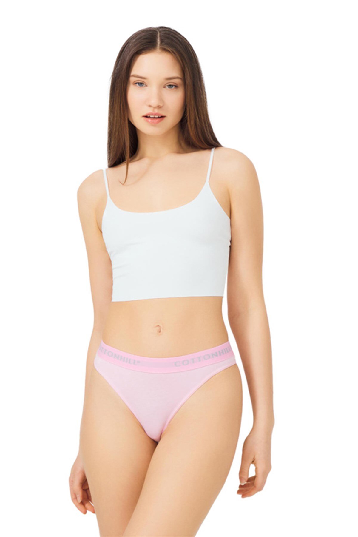 Pembe Pamuklu Basic Kadın Tanga Külot