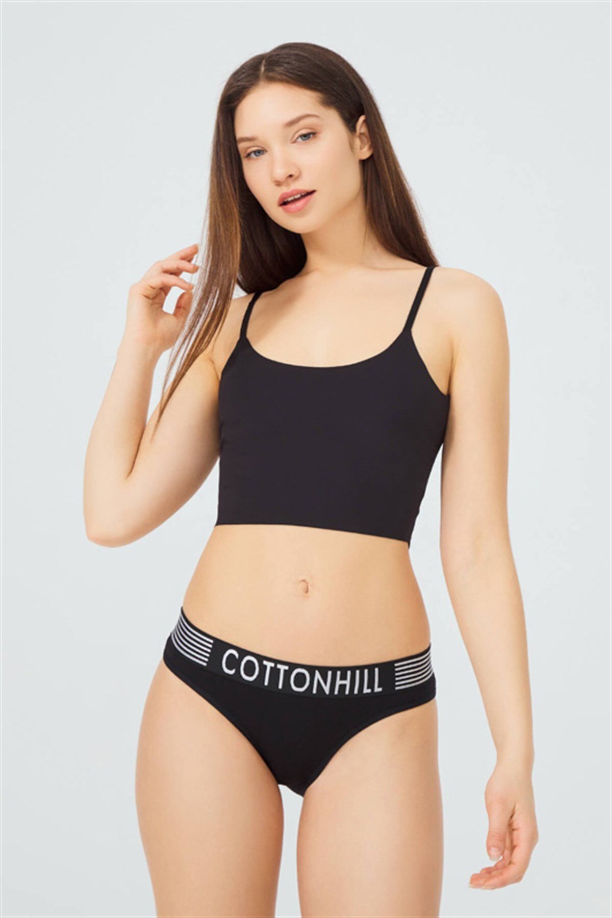 Şerit Lastikli Pamuklu Bikini Külot 3'lü Paket - 1
