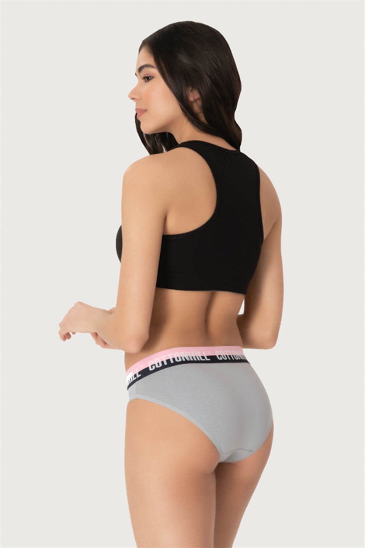 Sincap Grisi Basic Spor Kalın Lastikli Pamuk Kadın Bikini Külot