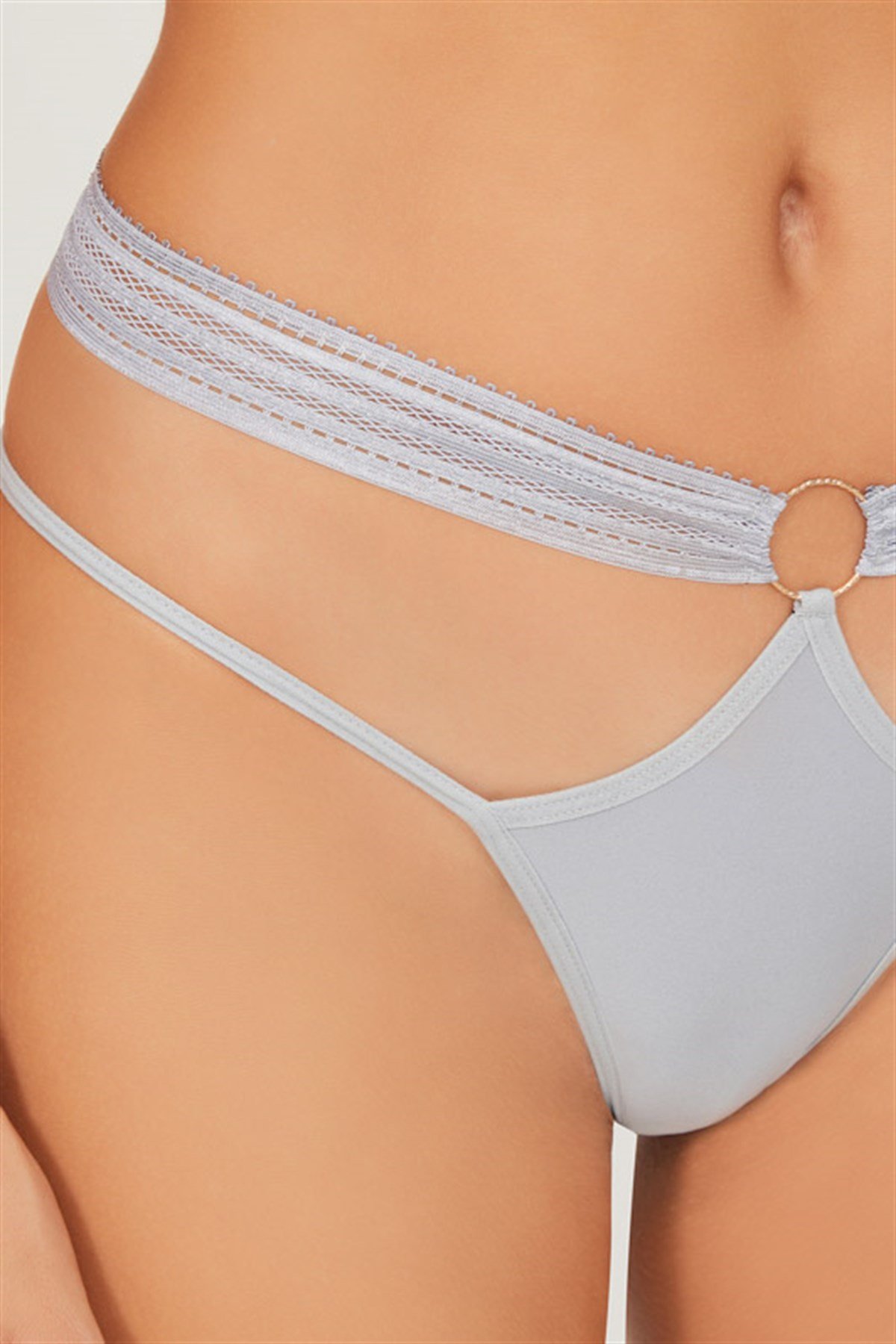 Dantelli Sincap Grisi String Külot