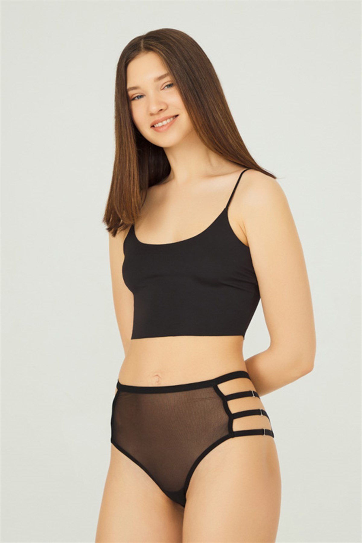 Siyah Yüksek Bel Bikini Külot