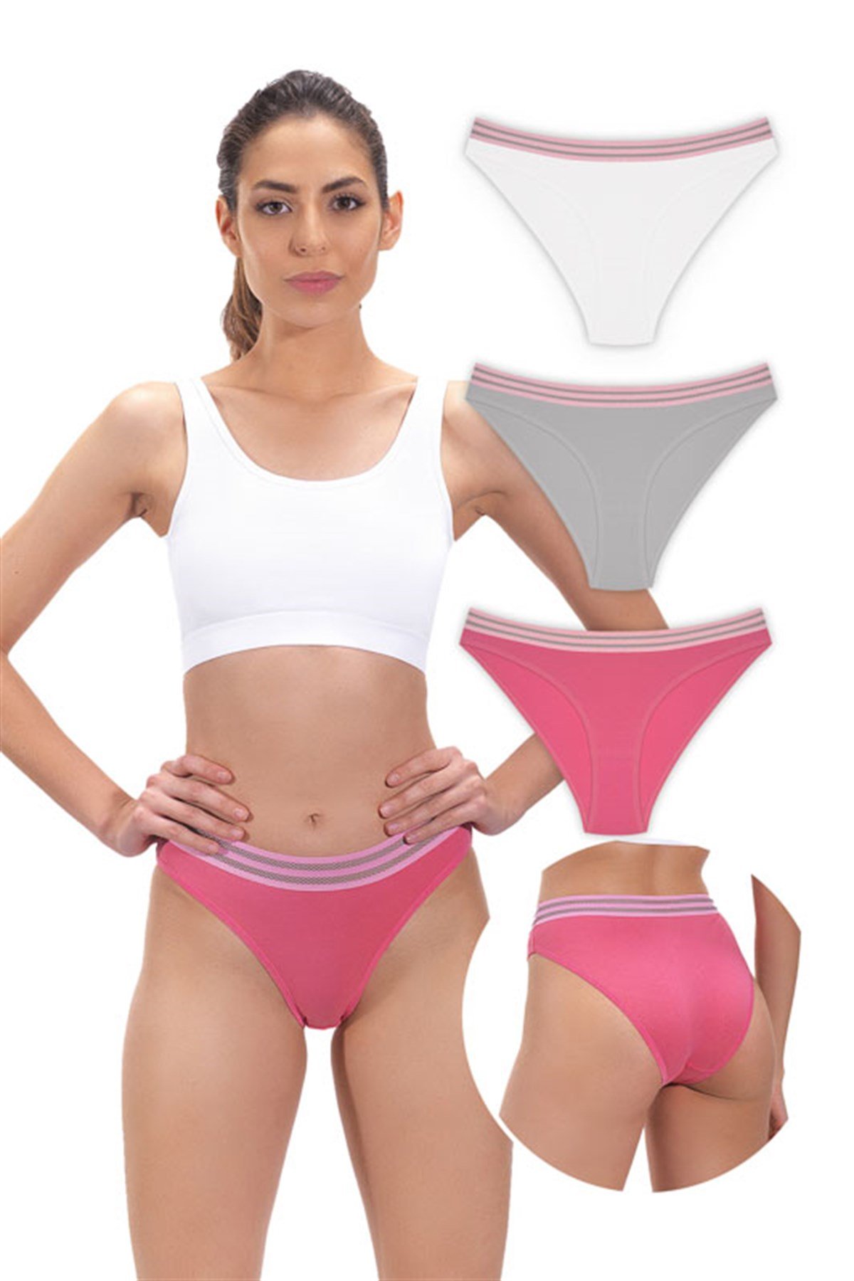 Spor Basic Pamuklu Bikini Külot 3'lü Paket - 2