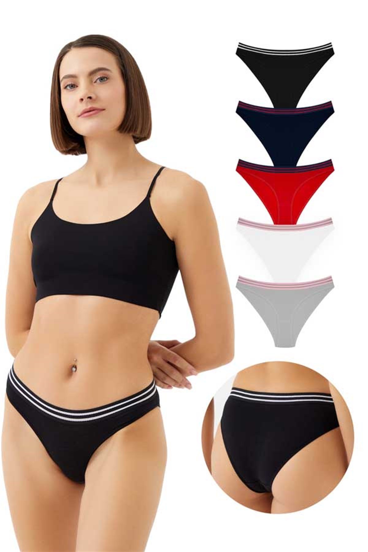Spor Basic Pamuklu Bikini Külot 5'li Paket