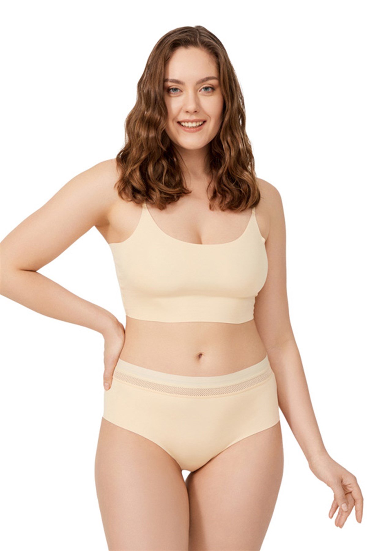 Ten Lazer Kesim Lastik Detaylı Büyük Beden Bikini Külot