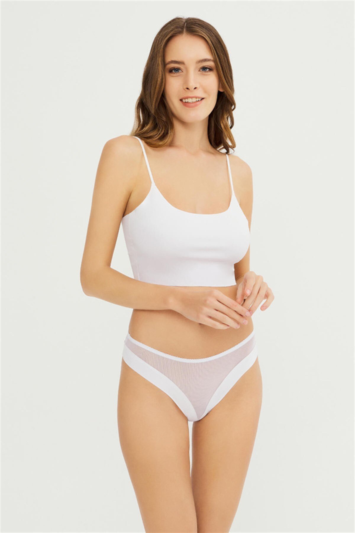 Transparan Tüllü Lazer Kesim Kadın Bikini Külot 5'li Paket