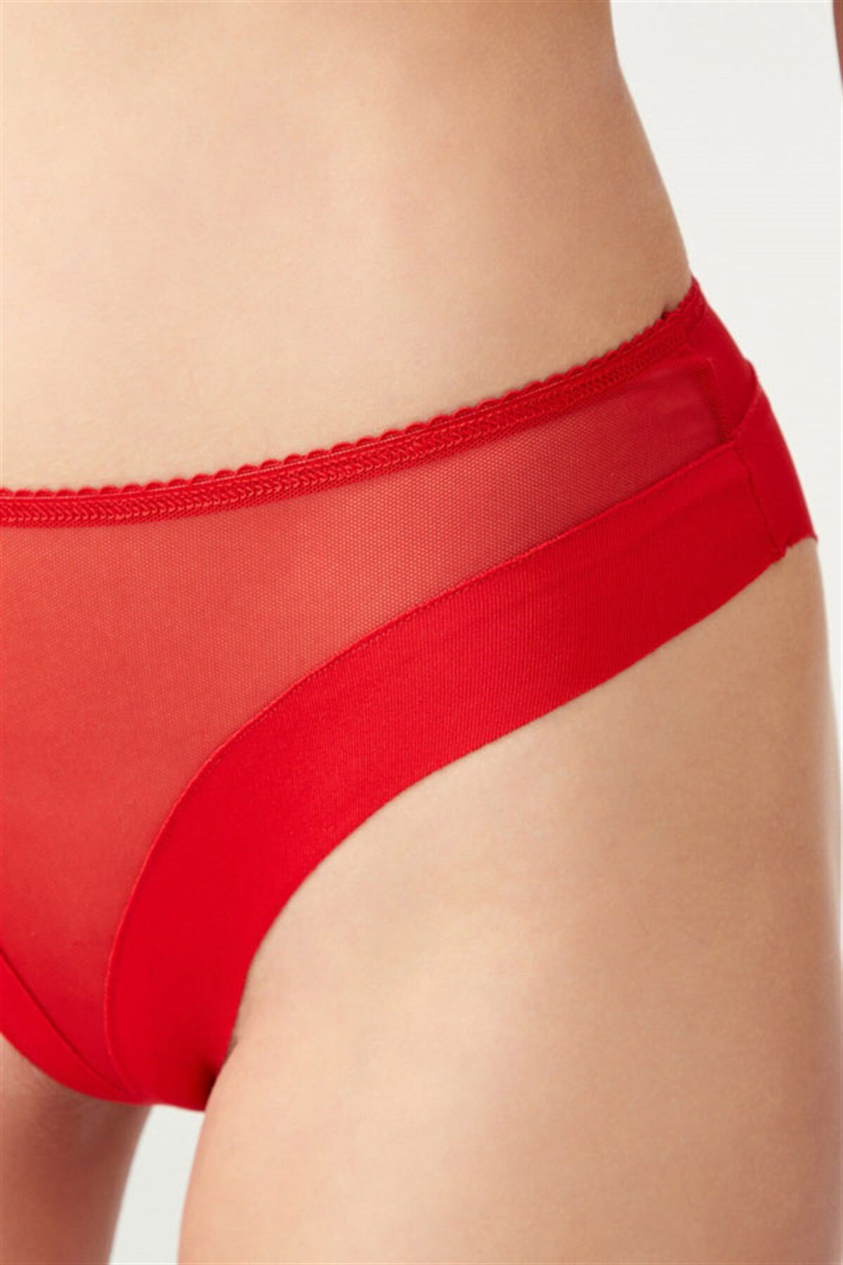 Transparan Tüllü Lazer Kesim Kadın Bikini Külot 5'
