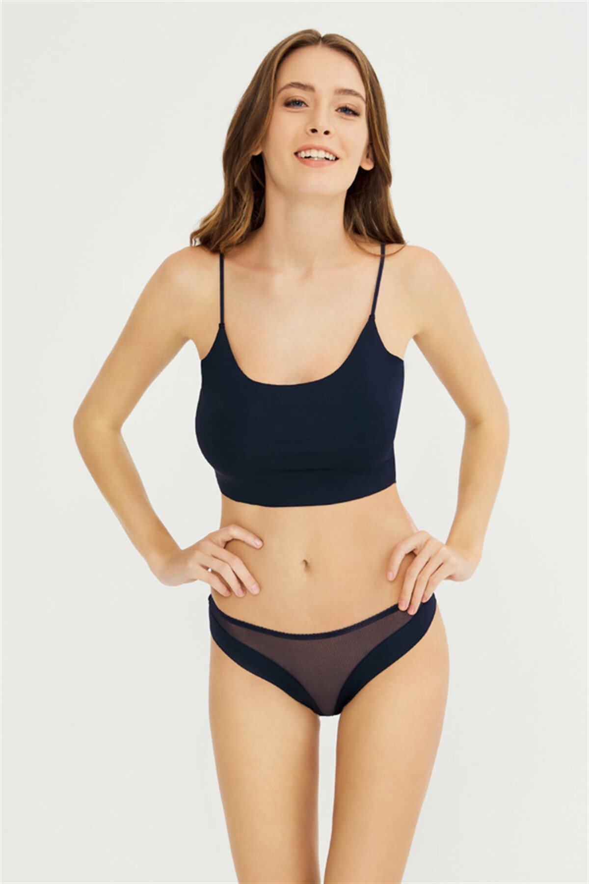 Transparan Tüllü Lazer Kesim Kadın Bikini Külot 5'li Paket