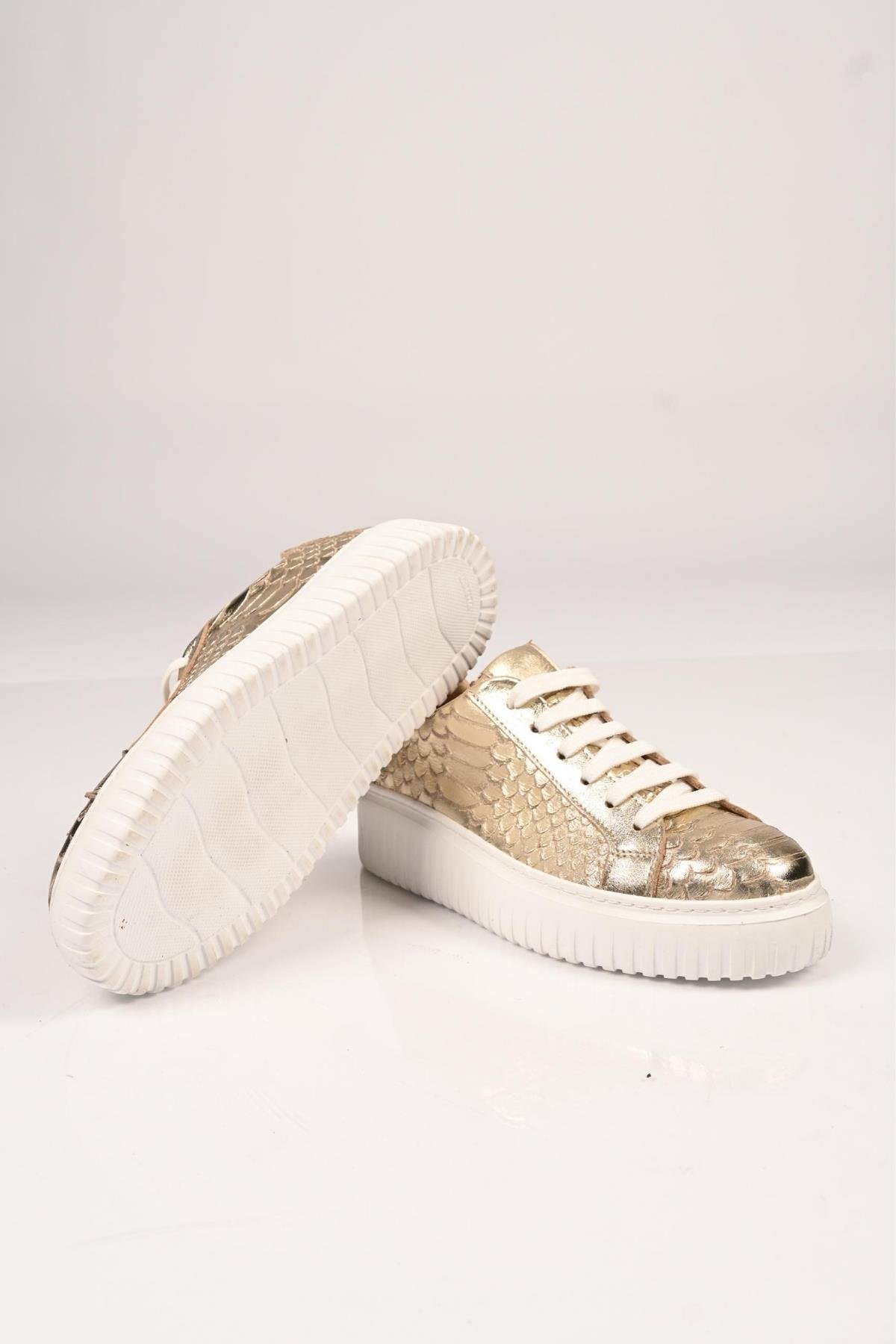 Bestello Bağcıklı Eva Taban Hakiki Deri Sneaker 101-4406-01 Kadın Ayakkabı101-4406-01_ALTIN ANAK_36Sneaker