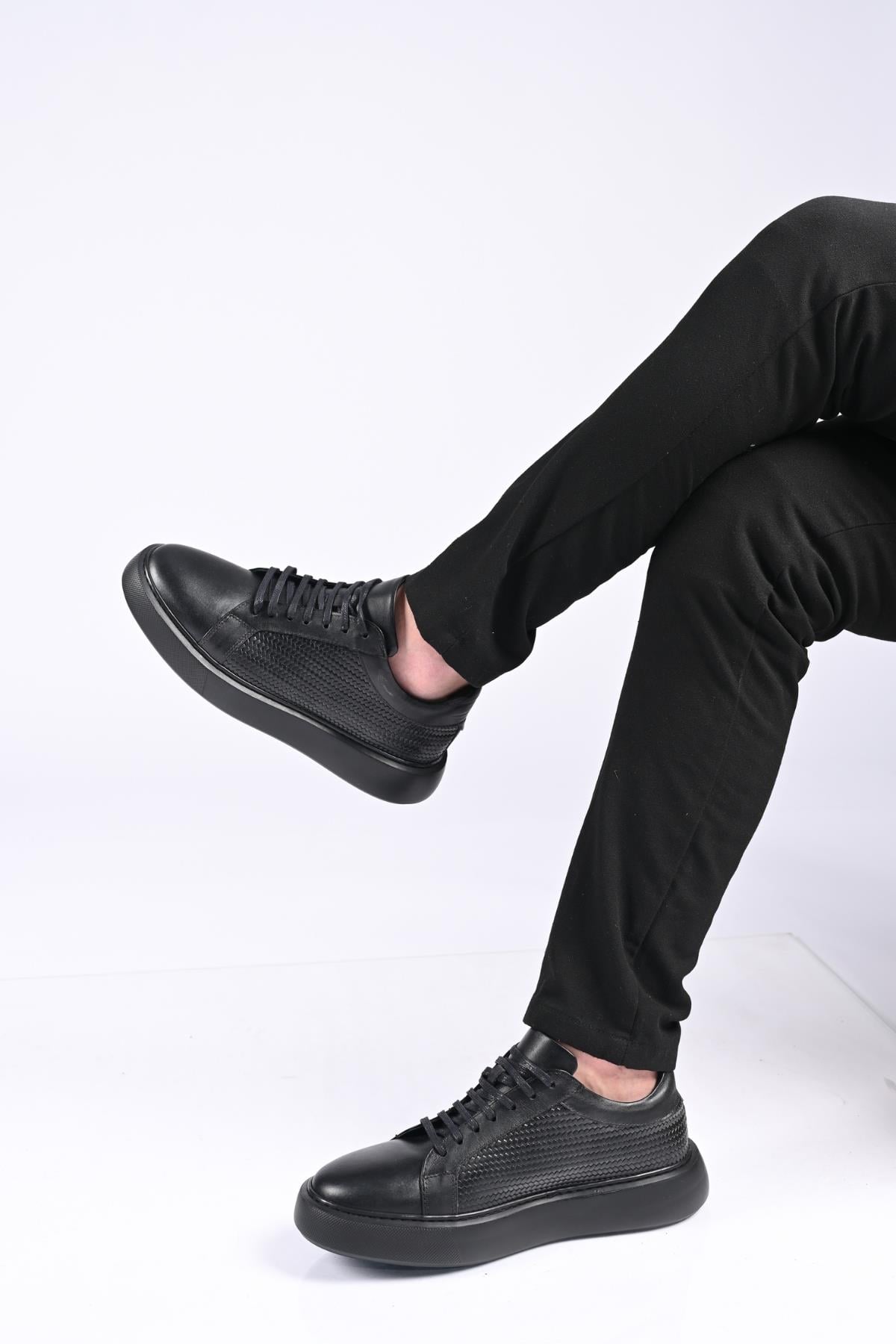 Bestello Bağcıklı Eva Taban Hakiki Deri Sneaker 174-22053 Erkek Ayakkabı174-22053_SIYAH_40Spor Ayakkabı & Sneaker
