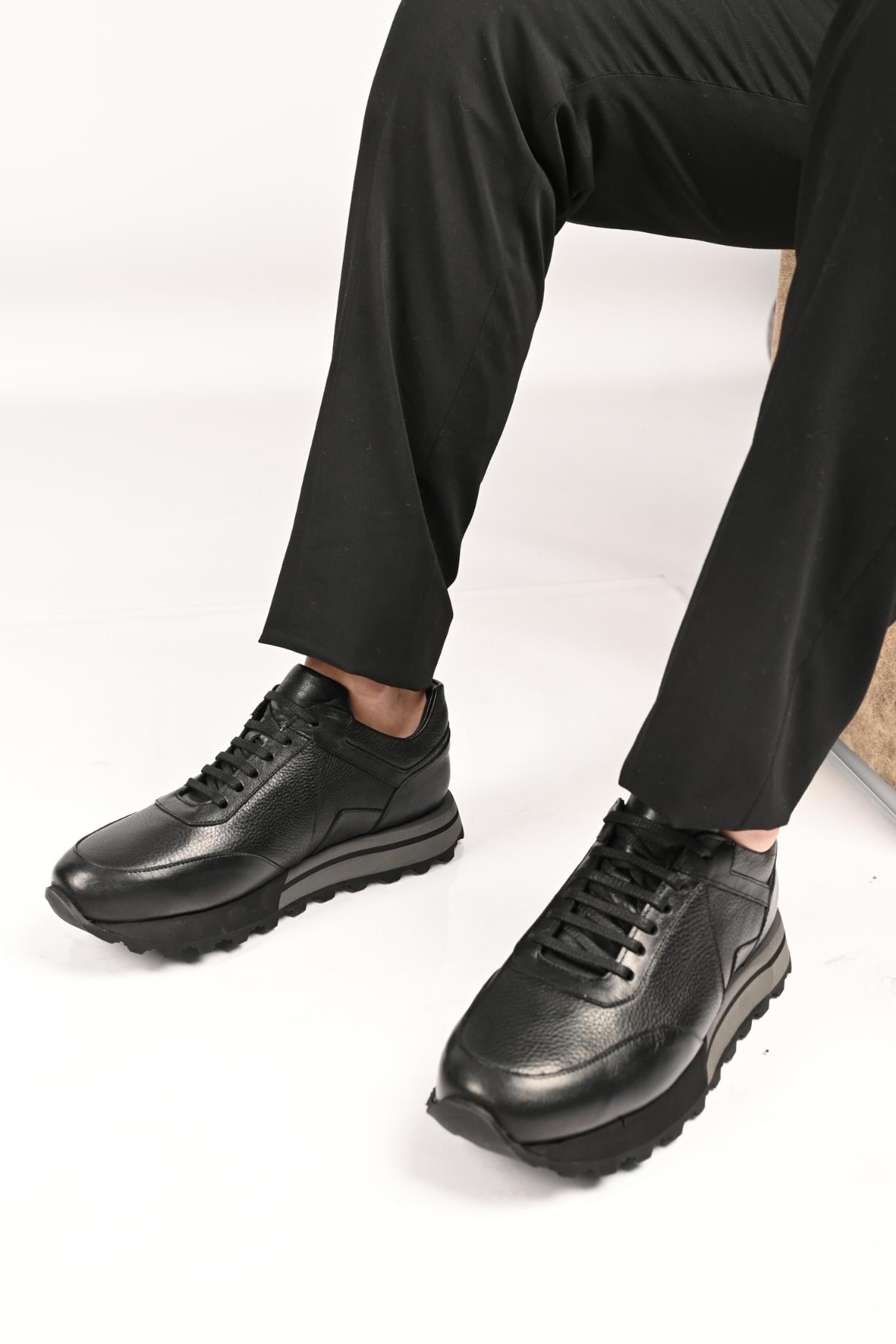 Bestello Bağcıklı Eva Taban Hakiki Deri Sneaker 172-64176 Erkek Ayakkabı172-64176_SIYAH_39Sneakers