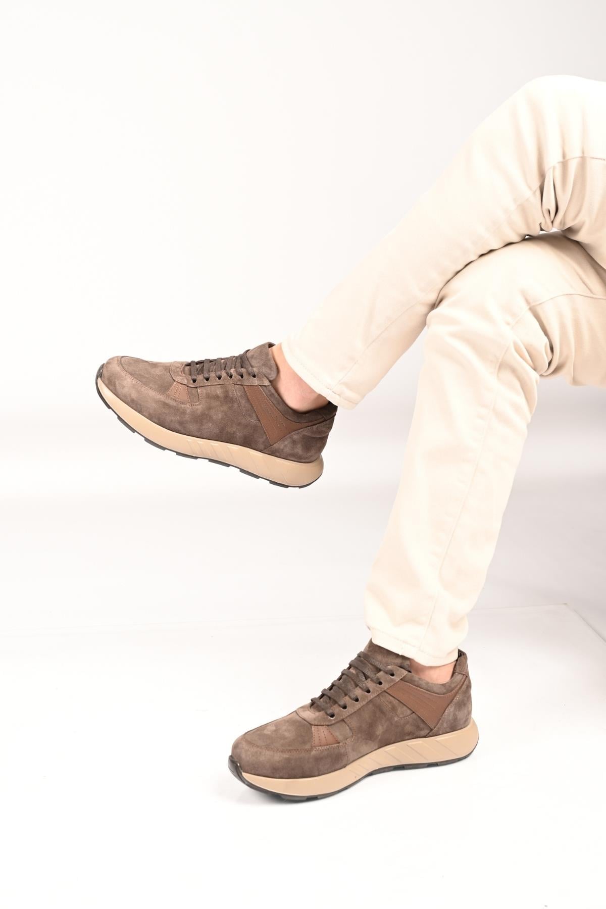 Bestello Bağcıklı Eva Taban Hakiki Deri Sneaker 172-64198 Erkek Ayakkabı172-64198_VIZON SUET_39Sneakers