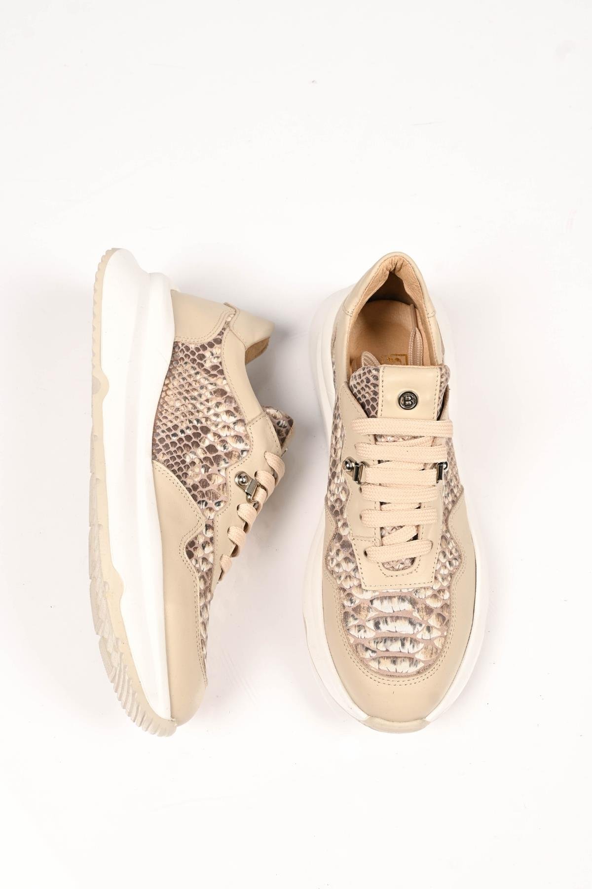 Bestello Bağcıklı Eva Taban Hakiki Deri Sneaker 101-8065-10 Kadın Ayakkabı101-8065-10_BEJ_36Sneaker