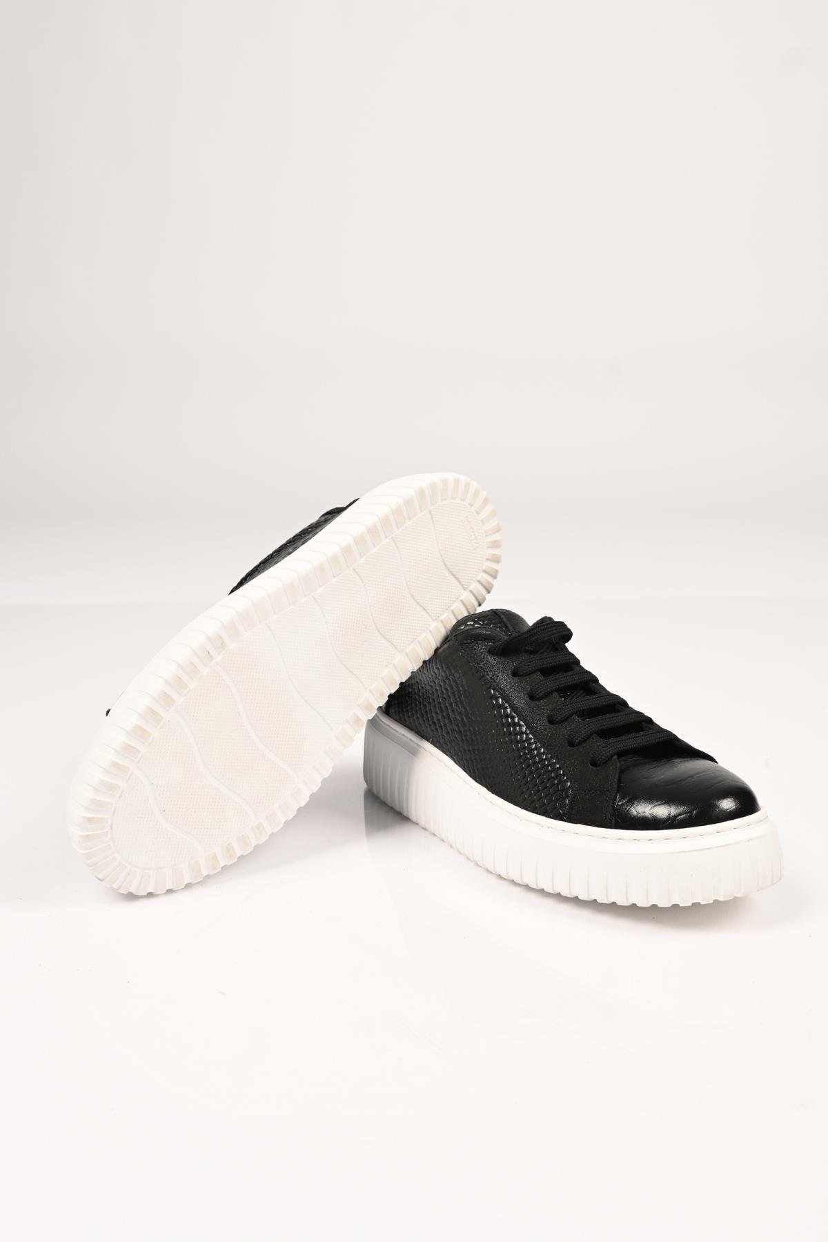 Bestello Bağcıklı Eva Taban Hakiki Deri Sneaker 101-4406-01 Kadın Ayakkabı101-4406-01_SIYAH ANAK_36Sneaker