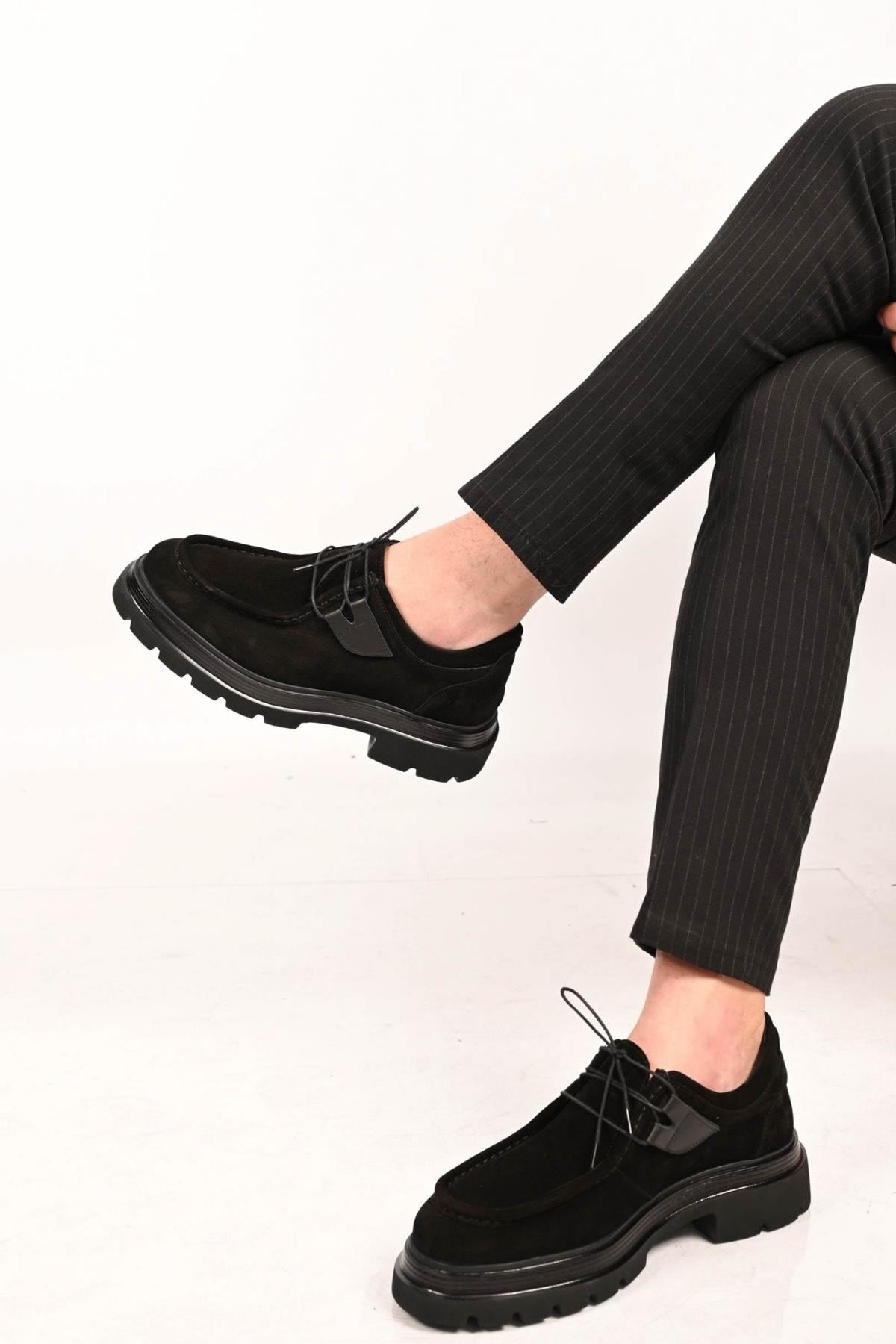Bestello Bağcıklı Eva Taban Hakiki Deri Casual 172-64190 Erkek Ayakkabı172-64190_SIYAH SUET_39Casuals