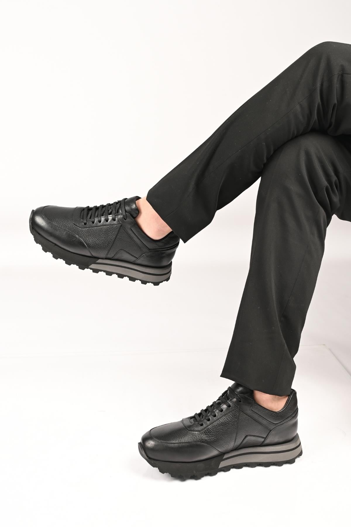 Bestello Bağcıklı Eva Taban Hakiki Deri Sneaker 172-64176 Erkek Ayakkabı172-64176_SIYAH_39Sneakers