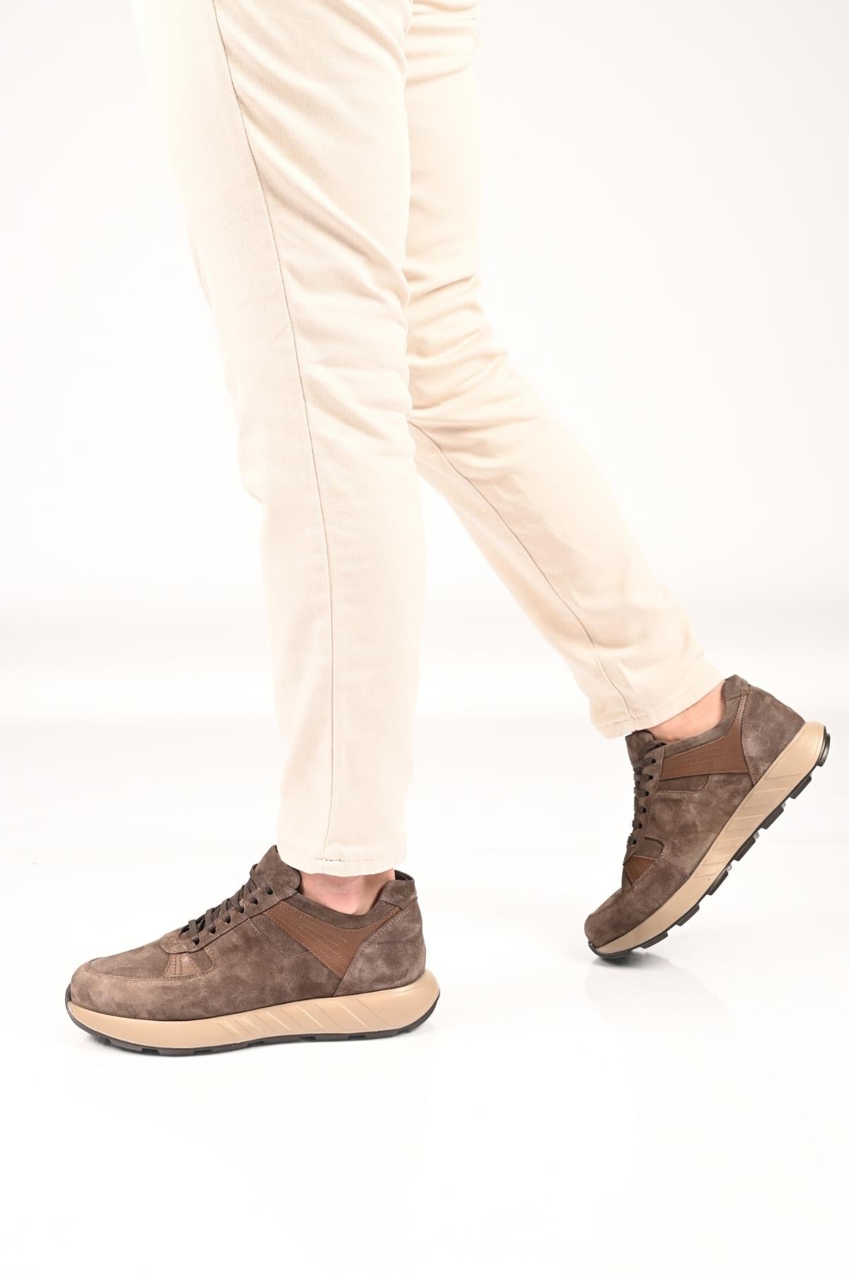Bestello Bağcıklı Eva Taban Hakiki Deri Sneaker 172-64198 Erkek Ayakkabı172-64198_VIZON SUET_39Sneakers