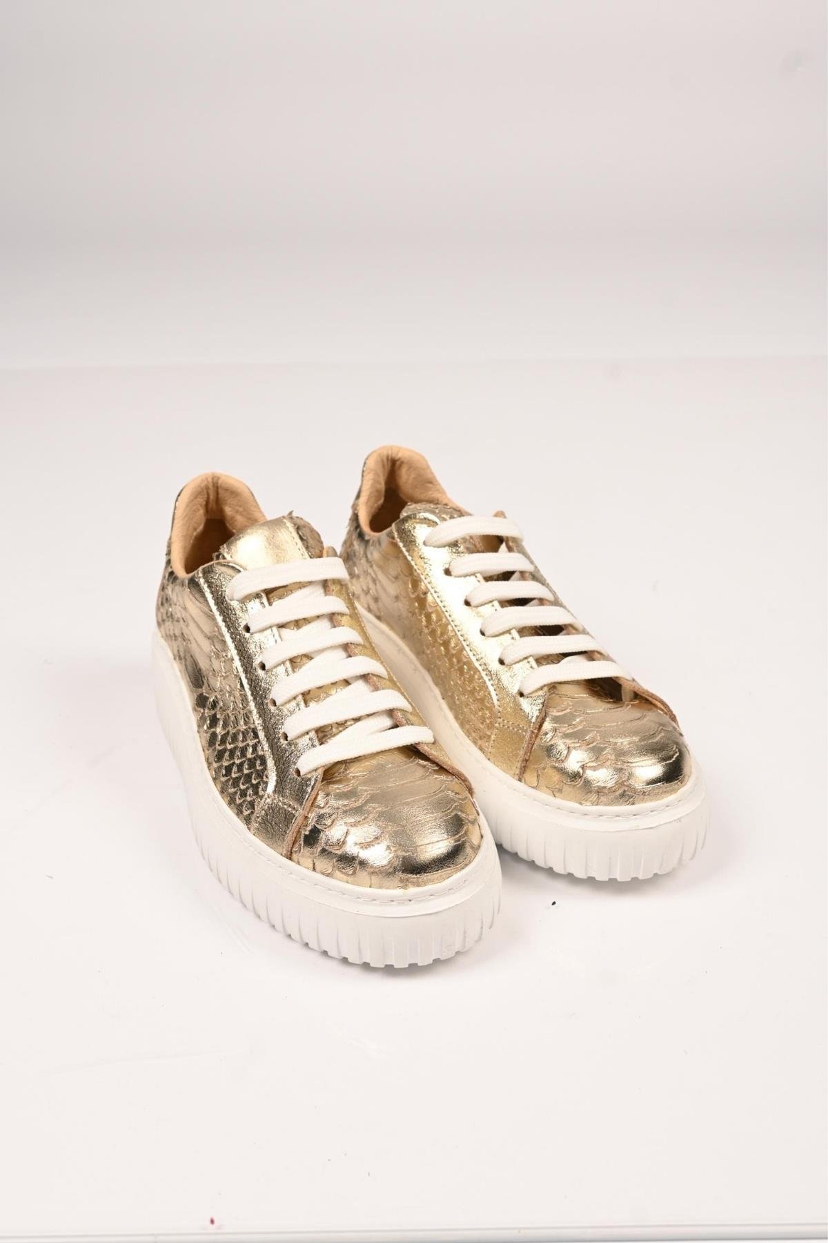 Bestello Bağcıklı Eva Taban Hakiki Deri Sneaker 101-4406-01 Kadın Ayakkabı101-4406-01_ALTIN ANAK_36Sneaker
