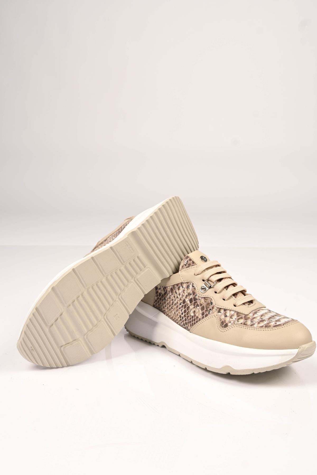 Bestello Bağcıklı Eva Taban Hakiki Deri Sneaker 101-8065-10 Kadın Ayakkabı101-8065-10_BEJ_36Sneaker