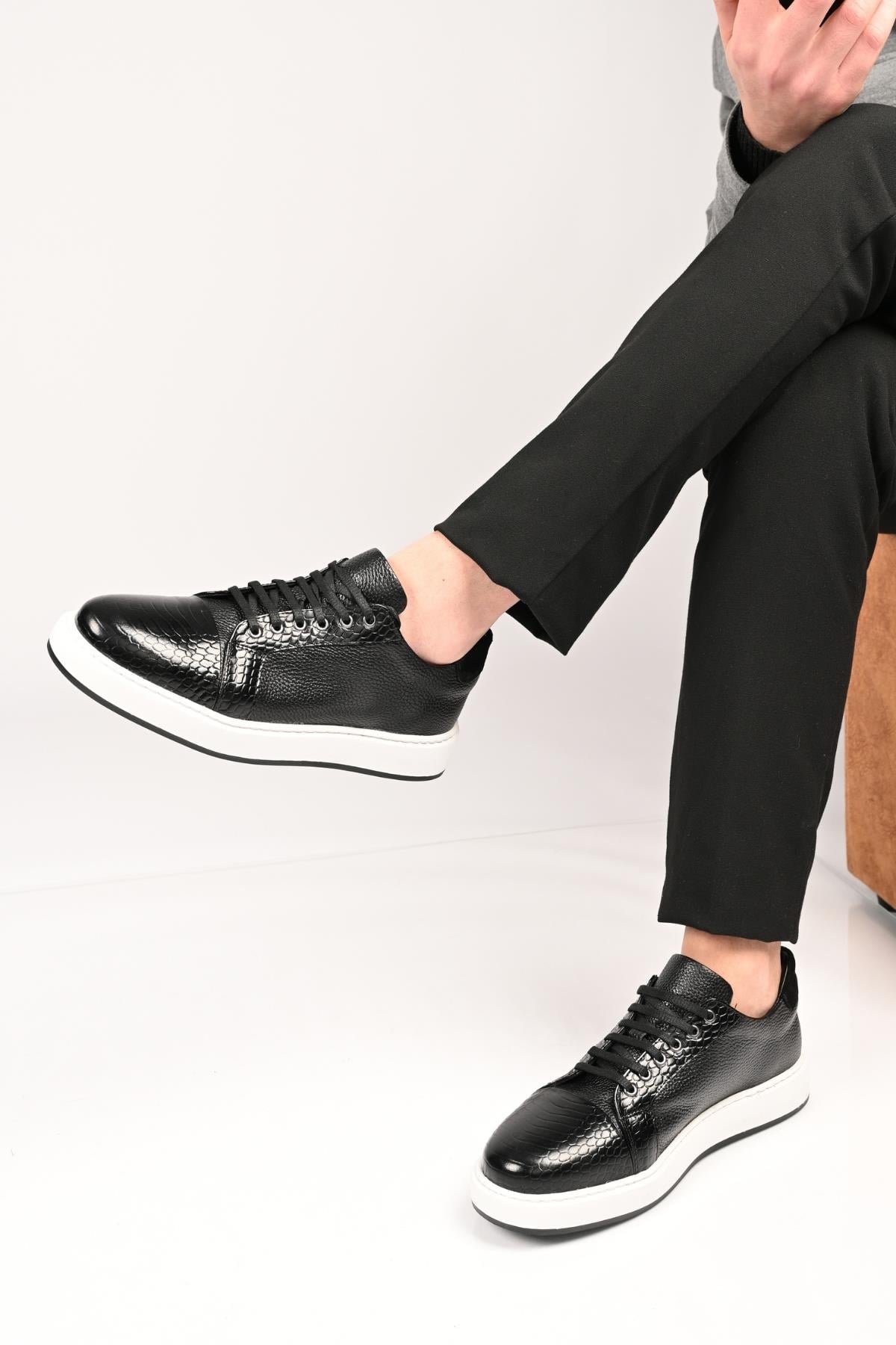 Bestello Bağcıklı Eva Taban Hakiki Deri Sneaker 172-64340 Erkek Ayakkabı172-64340_SIYAH_39Sneakers