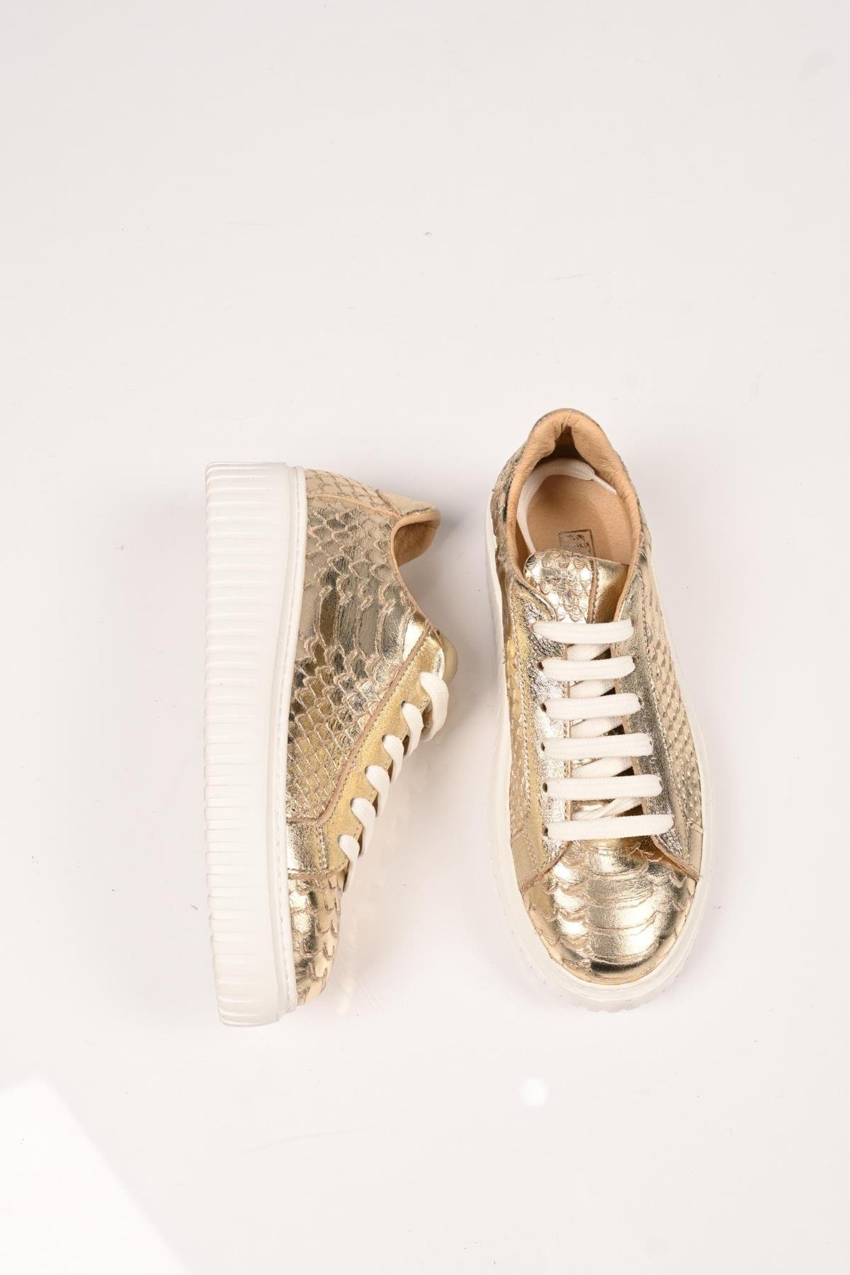 Bestello Bağcıklı Eva Taban Hakiki Deri Sneaker 101-4406-01 Kadın Ayakkabı101-4406-01_ALTIN ANAK_36Sneaker