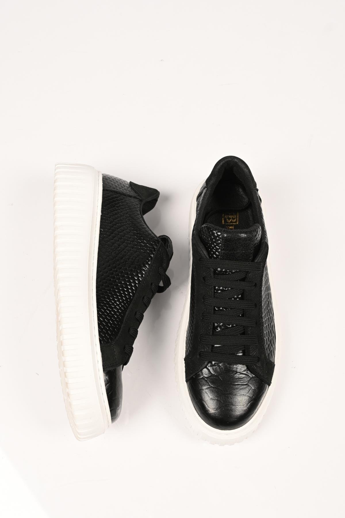 Bestello Bağcıklı Eva Taban Hakiki Deri Sneaker 101-4406-01 Kadın Ayakkabı101-4406-01_SIYAH ANAK_36Sneaker