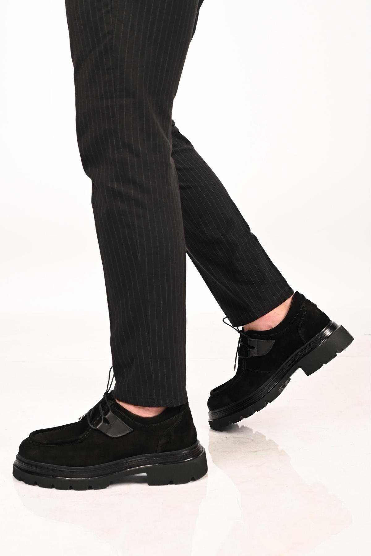 Bestello Bağcıklı Eva Taban Hakiki Deri Casual 172-64190 Erkek Ayakkabı172-64190_SIYAH SUET_39Casuals