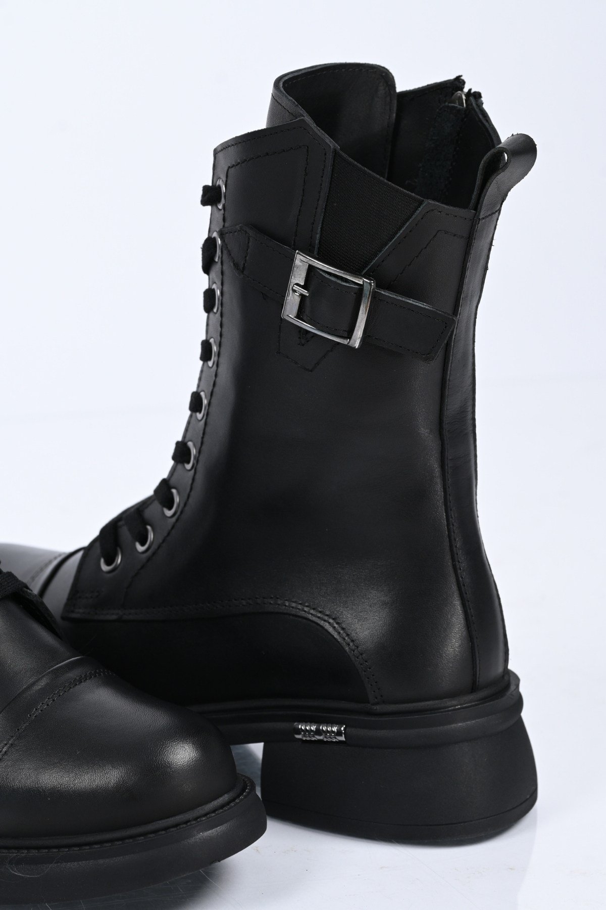Bestello Bağcıklı Fermuarlı Hakiki Deri Casual Bot 347-7624 Kadın Bot347-7624_SIYAH_36Casual Boots