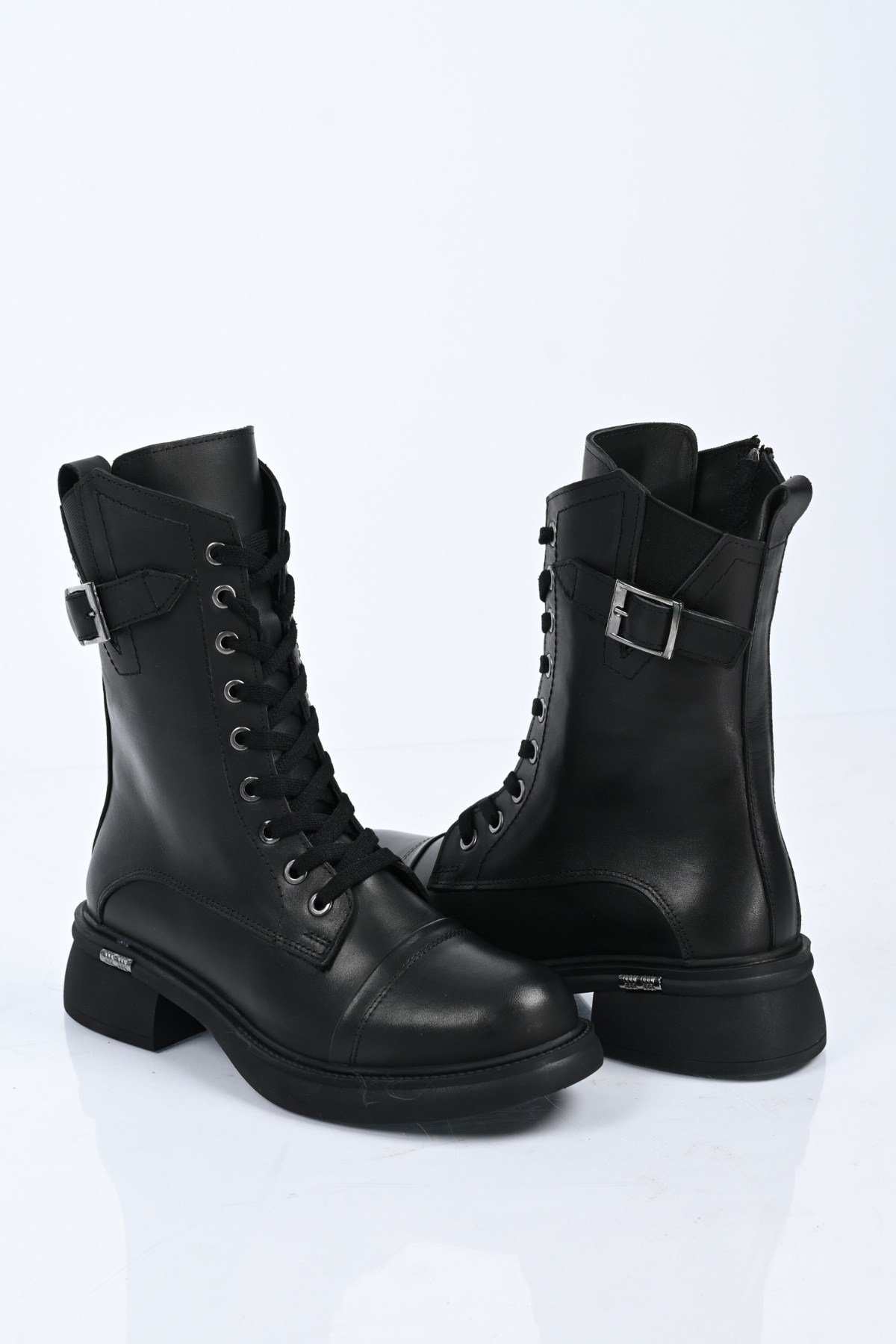 Bestello Bağcıklı Fermuarlı Hakiki Deri Casual Bot 347-7624 Kadın Bot347-7624_SIYAH_36Casual Boots