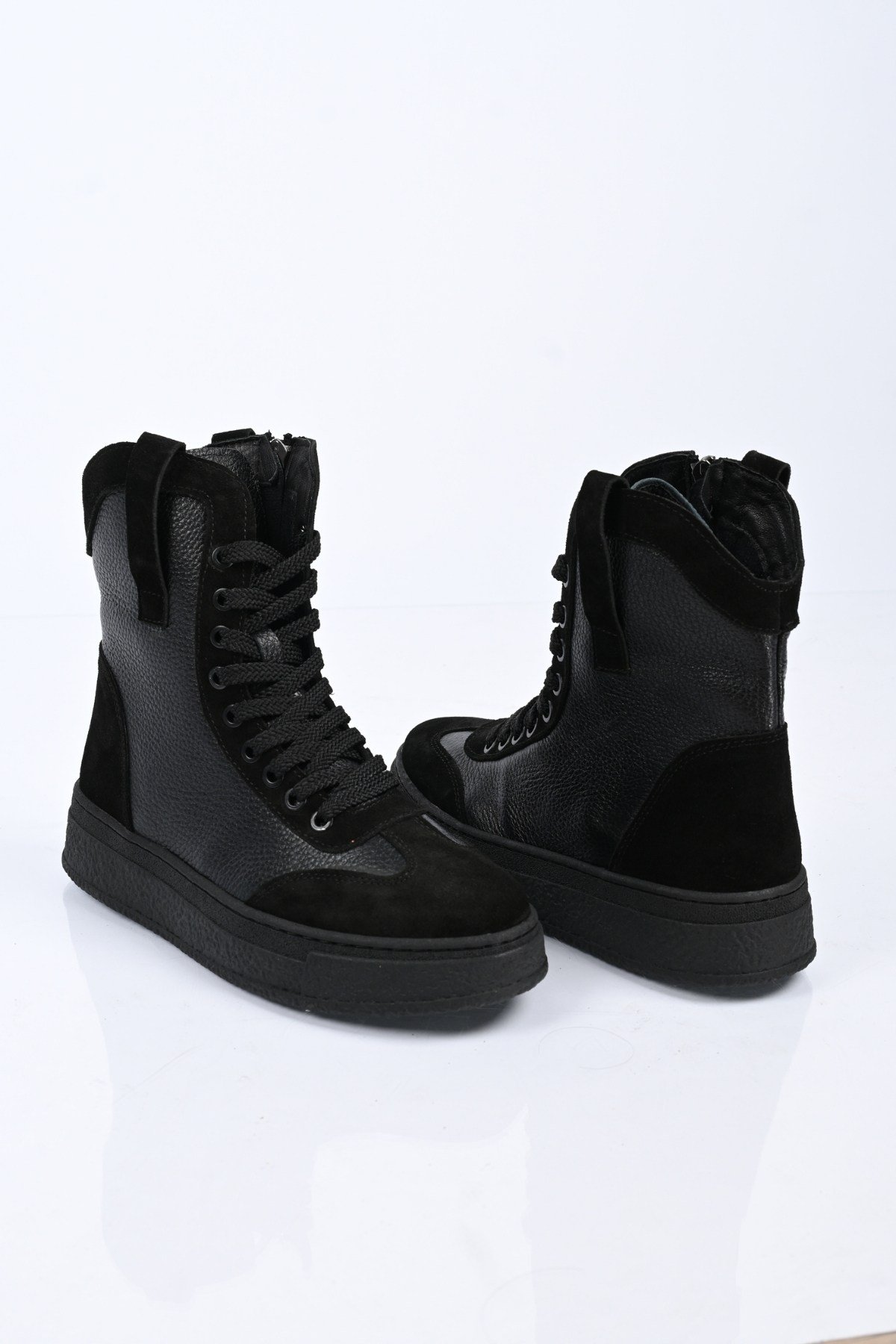 Bestello Bağcıklı Fermuarlı Hakiki Deri Casual Bot 341-3034 Kadın Bot341-3034_SIYAH_36Casual Boots