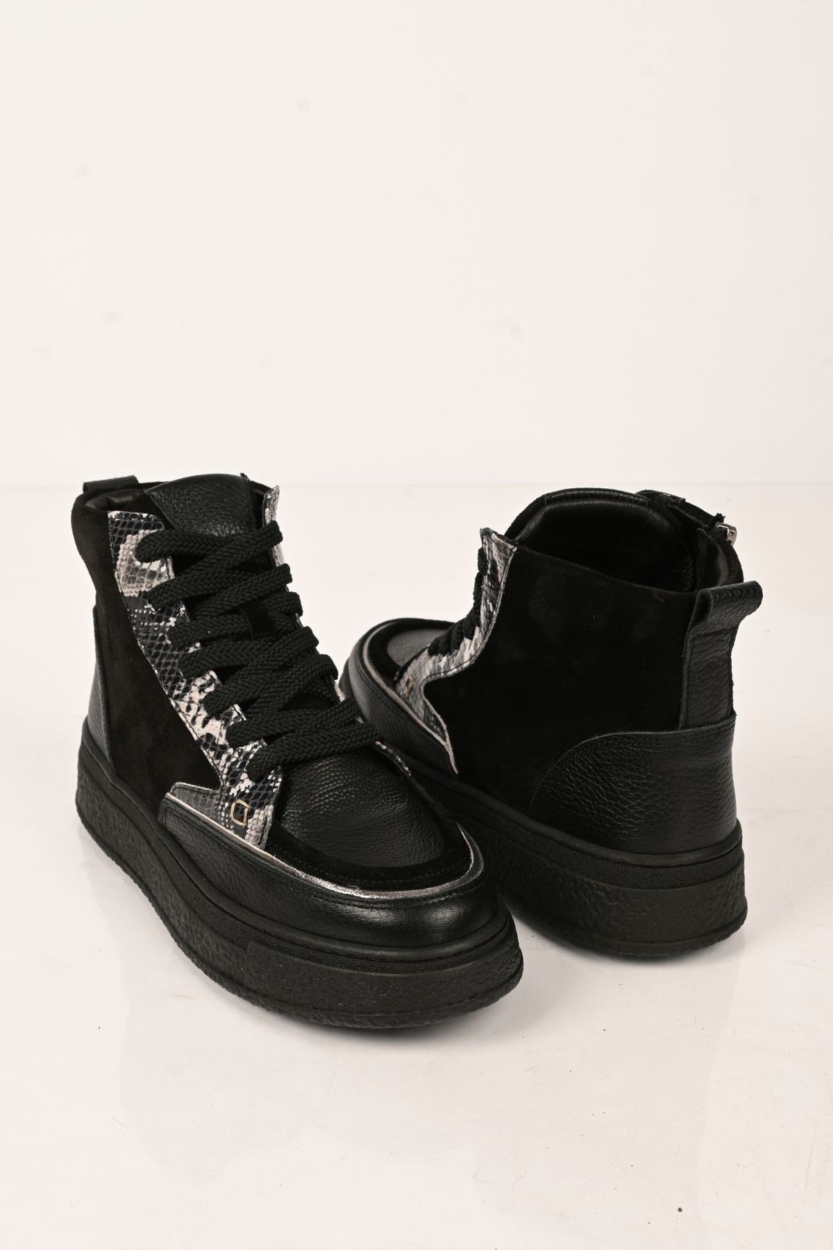 Bestello Bağcıklı Hakiki Deri Casual Bot 341-3038 Kadın Bot341-3038_SIYAH_36Casual Boots