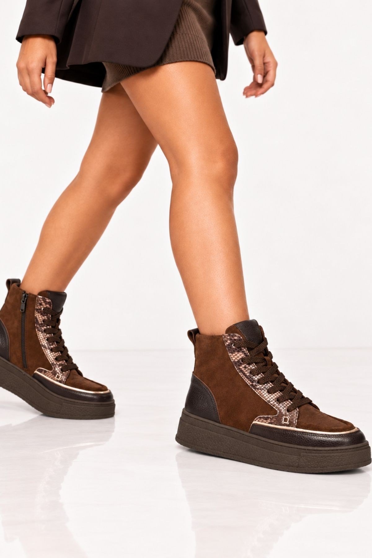 Bestello Bağcıklı Hakiki Deri Casual Bot 341-3038 Kadın Bot341-3038_KAHVE_36Casual Boots