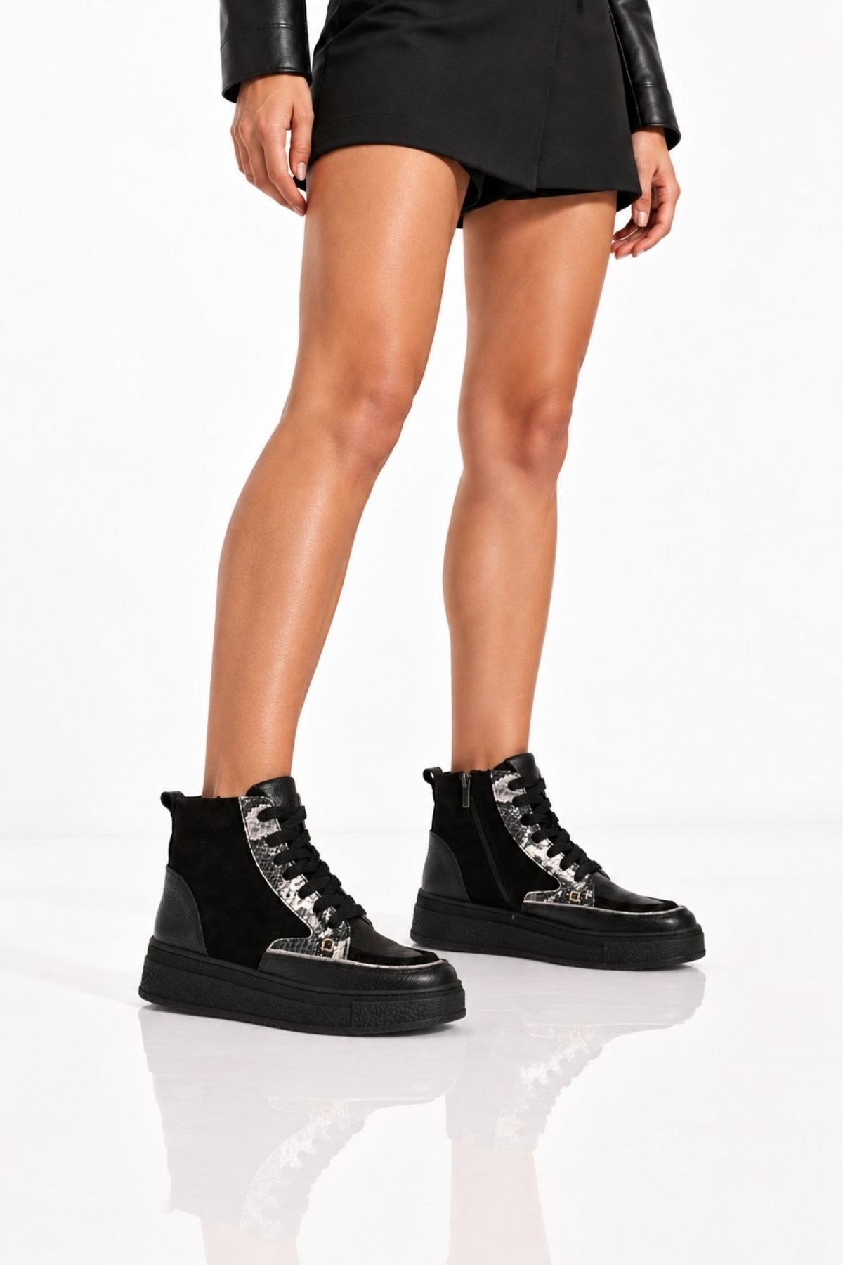 Bestello Bağcıklı Hakiki Deri Casual Bot 341-3038 Kadın Bot341-3038_SIYAH_36Casual Boots